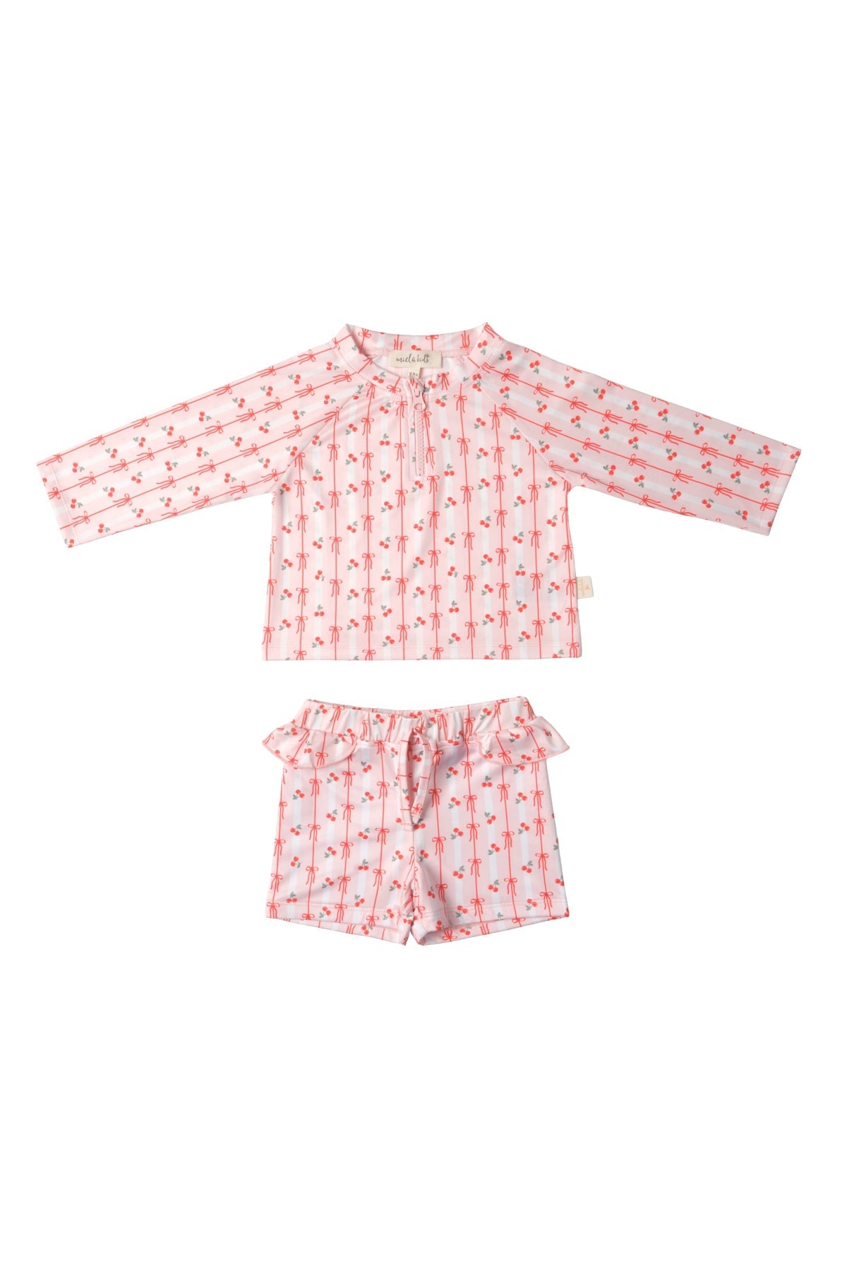 UV Korumalı Alt Üst Kız Bebek Mayo Seti – Cherry Bow - 2