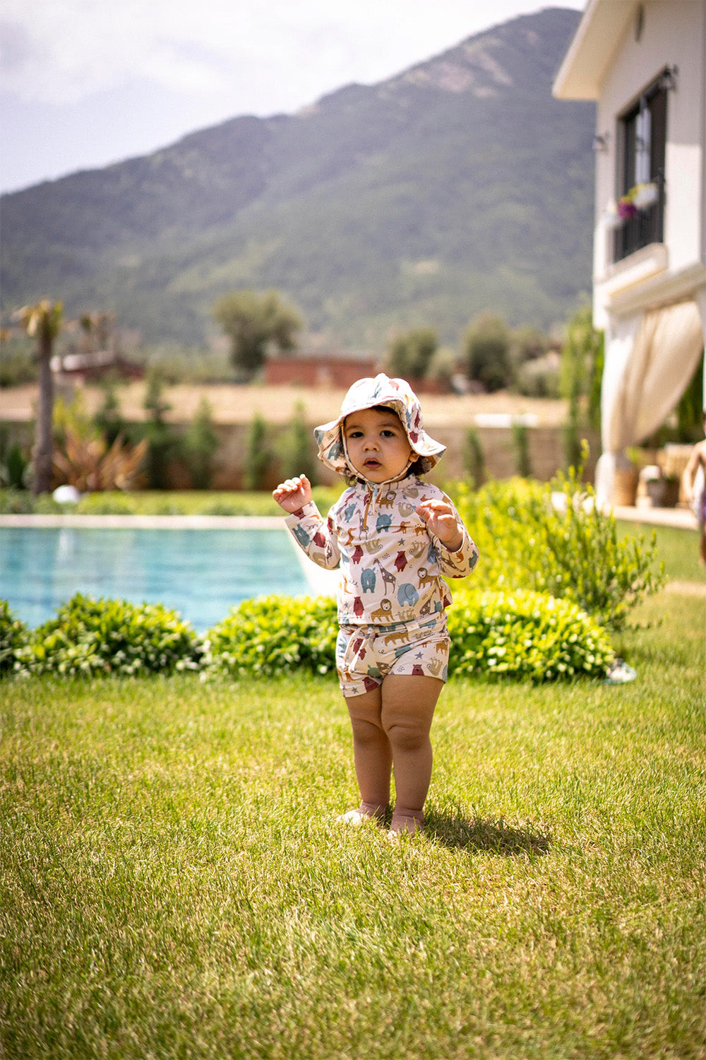 Miela Kids-Uv Korumalı Alt Üst Erkek Bebek Mayo Seti – Jungle-Bebek Swimwear-2-Milagron.com
