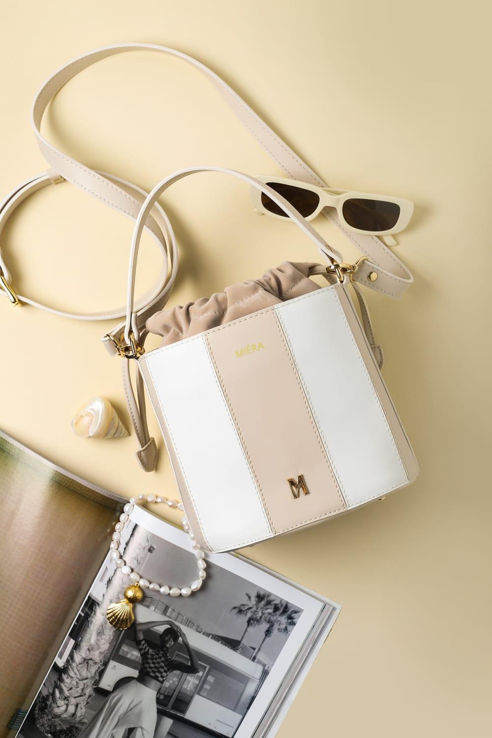 Miéra Atelier-Rigel Bej Beyaz El Çantası-Omuz Çantası-2-Milagron.com