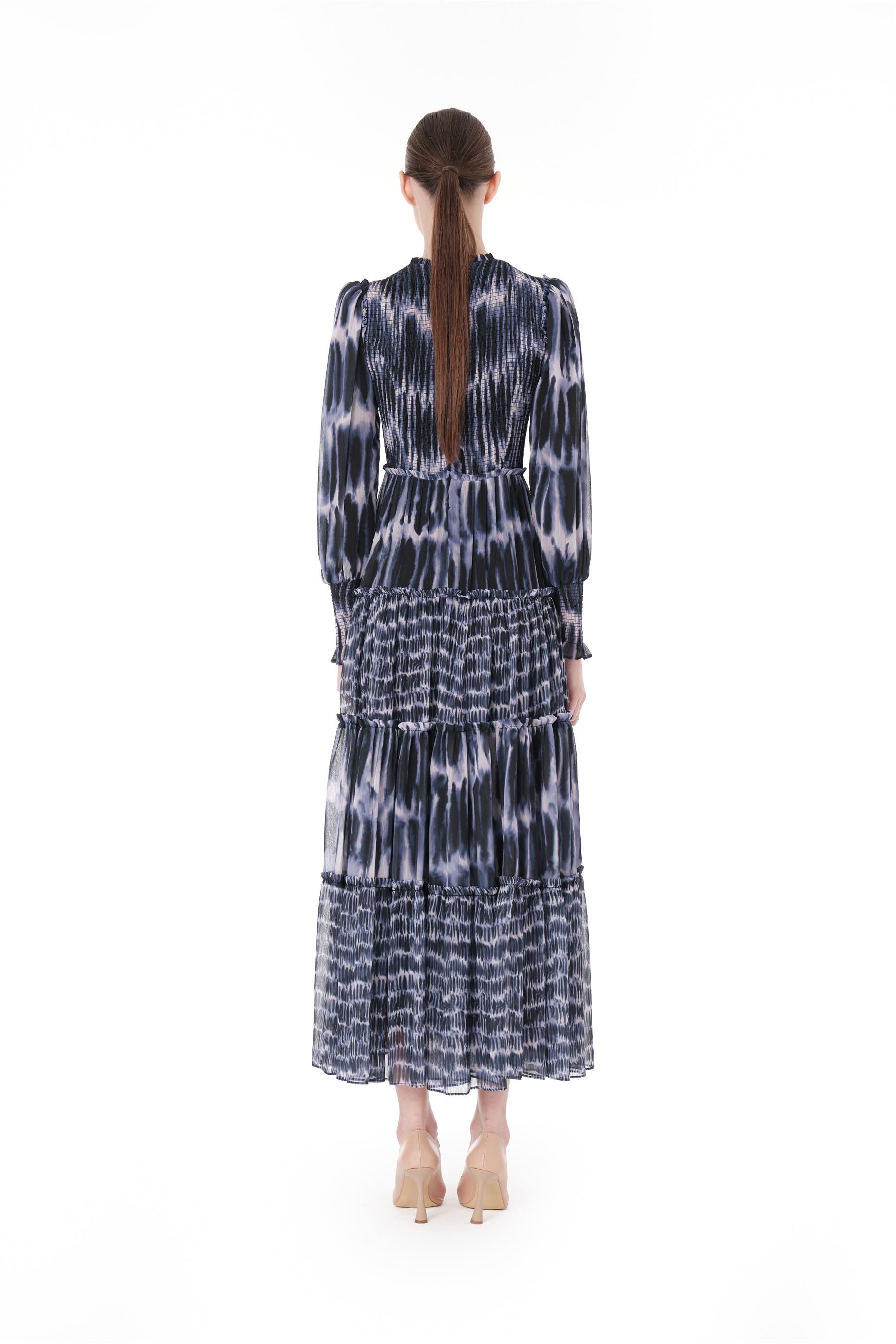 Miha-Bati̇k Desenli̇ Uzun Elbi̇se-Elbise-7-Milagron.com