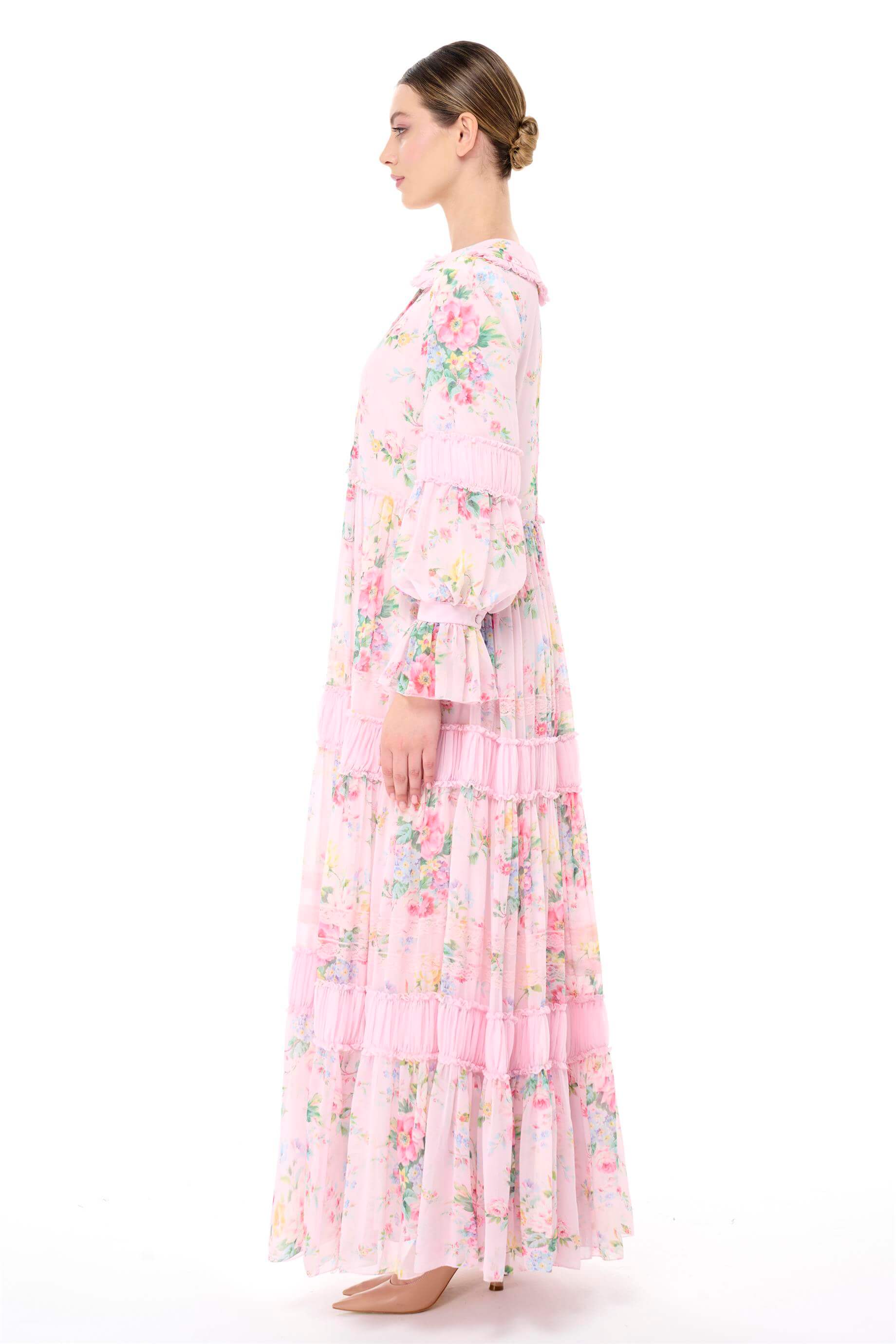 Miha-Bebe Yaka Büzgü Detaylı Elbi̇se-Elbise-10-Milagron.com