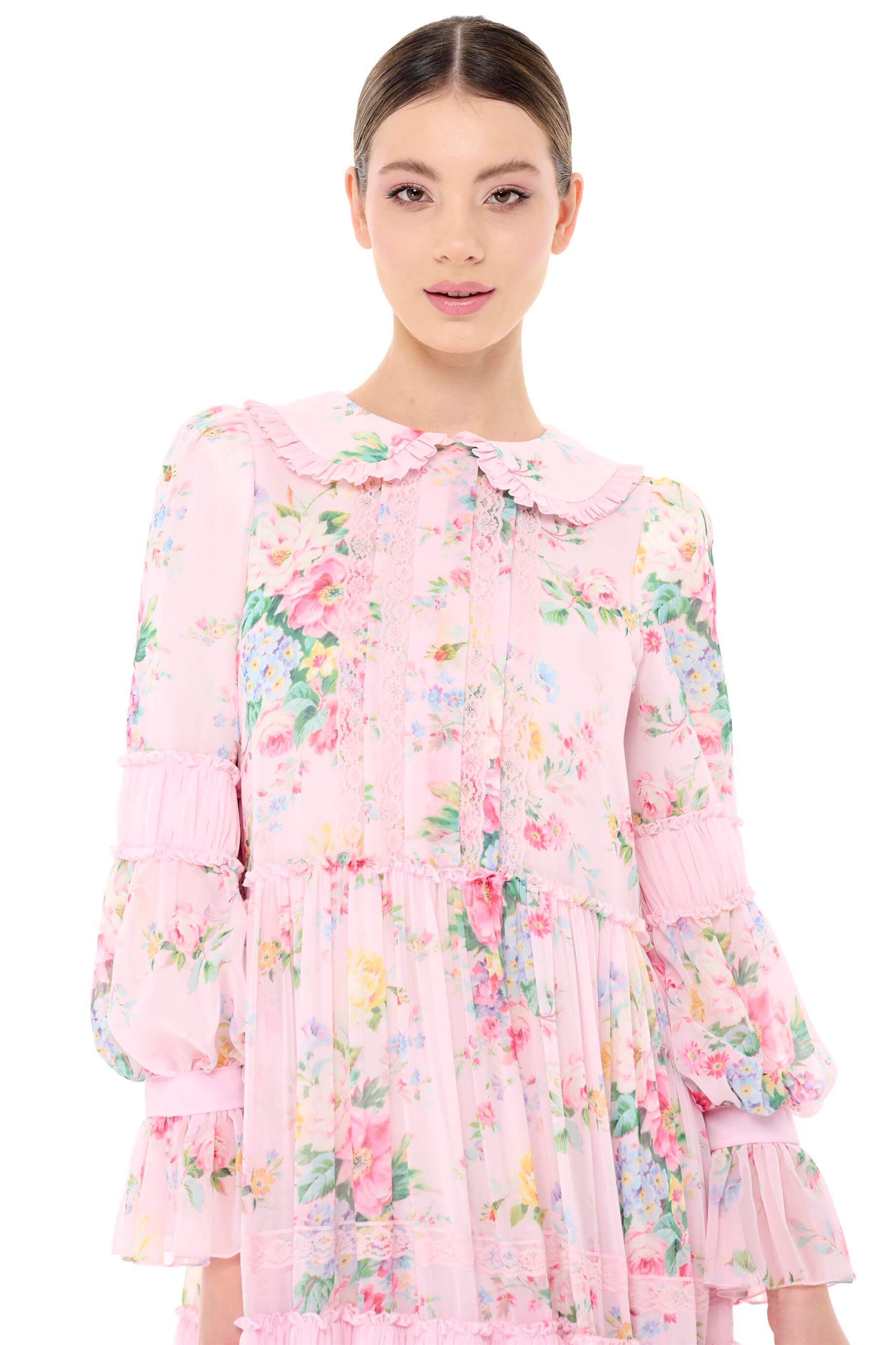 Miha-Bebe Yaka Büzgü Detaylı Elbi̇se-Elbise-12-Milagron.com