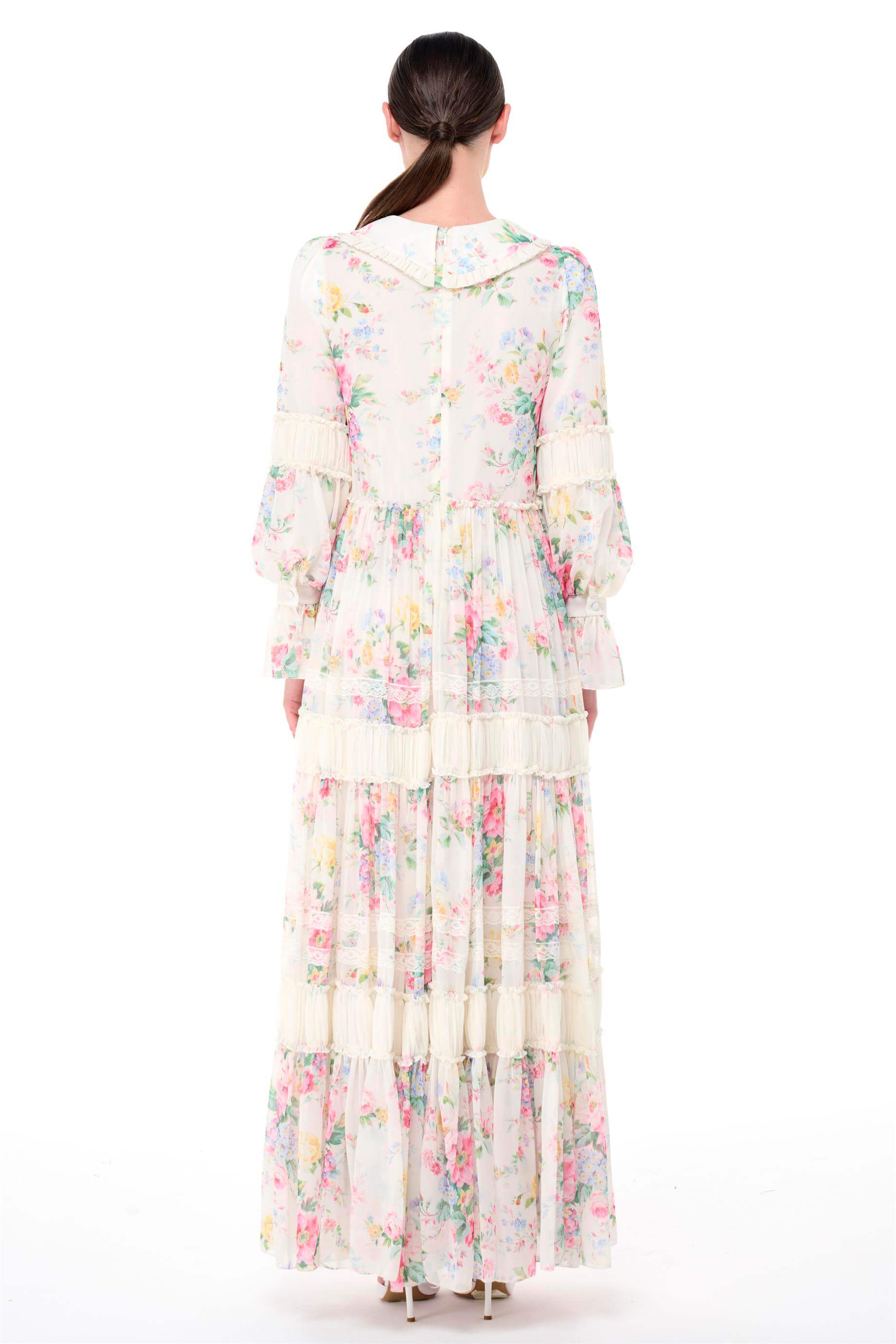 Miha-Bebe Yaka Büzgü Detaylı Elbi̇se-Elbise-3-Milagron.com