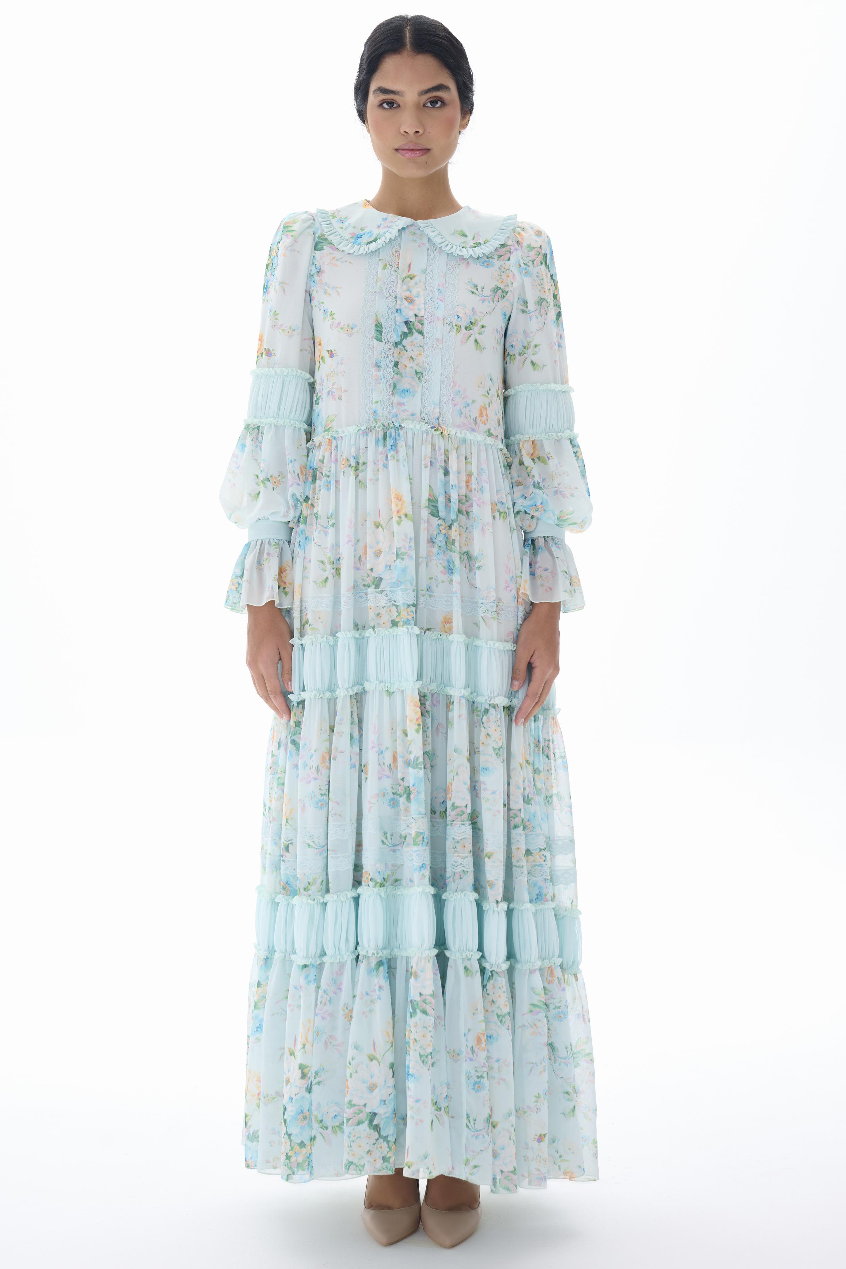 Miha-Bebe Yaka Büzgü Detaylı Elbi̇se-Elbise-5-Milagron.com