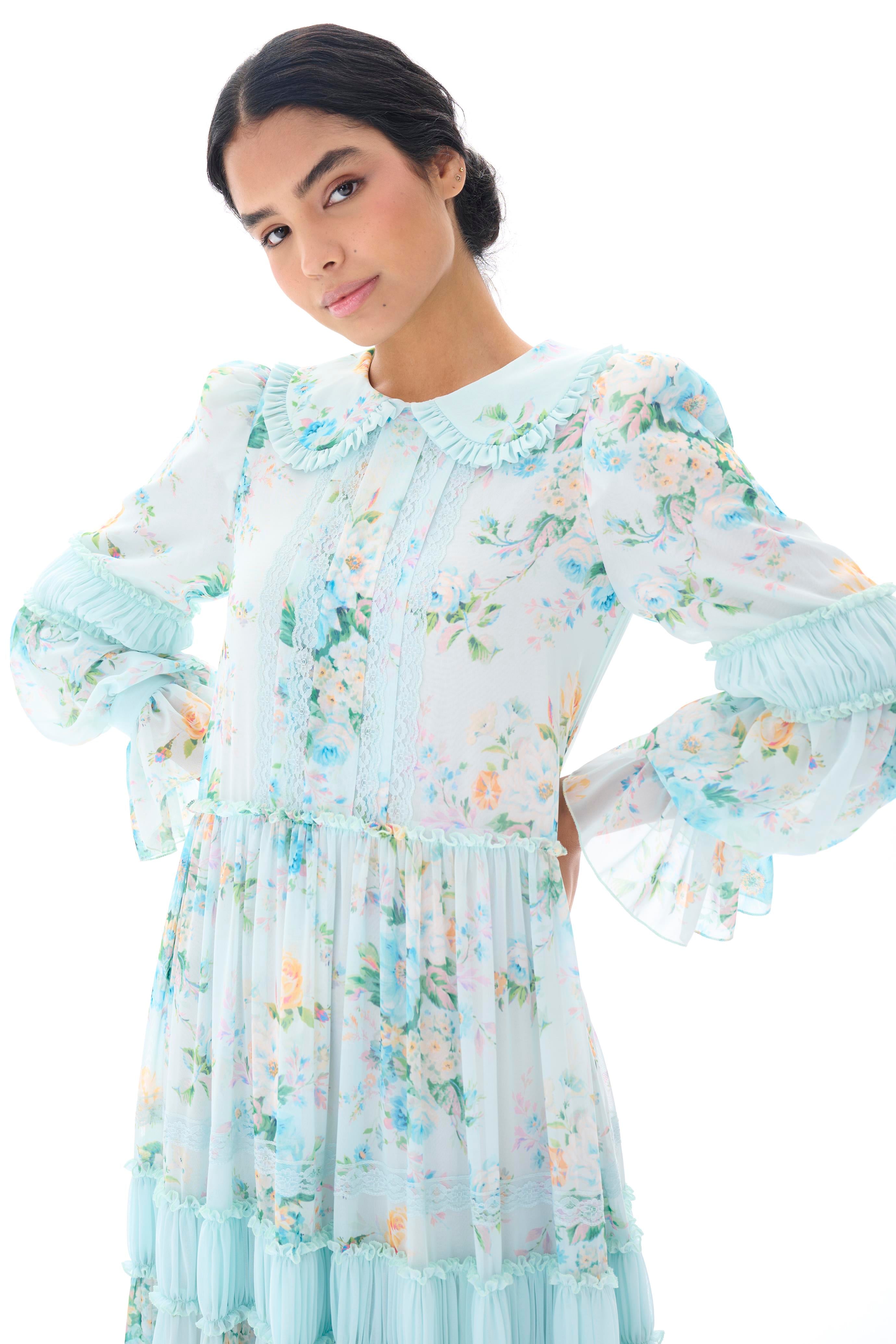 Miha-Bebe Yaka Büzgü Detaylı Elbi̇se-Elbise-6-Milagron.com