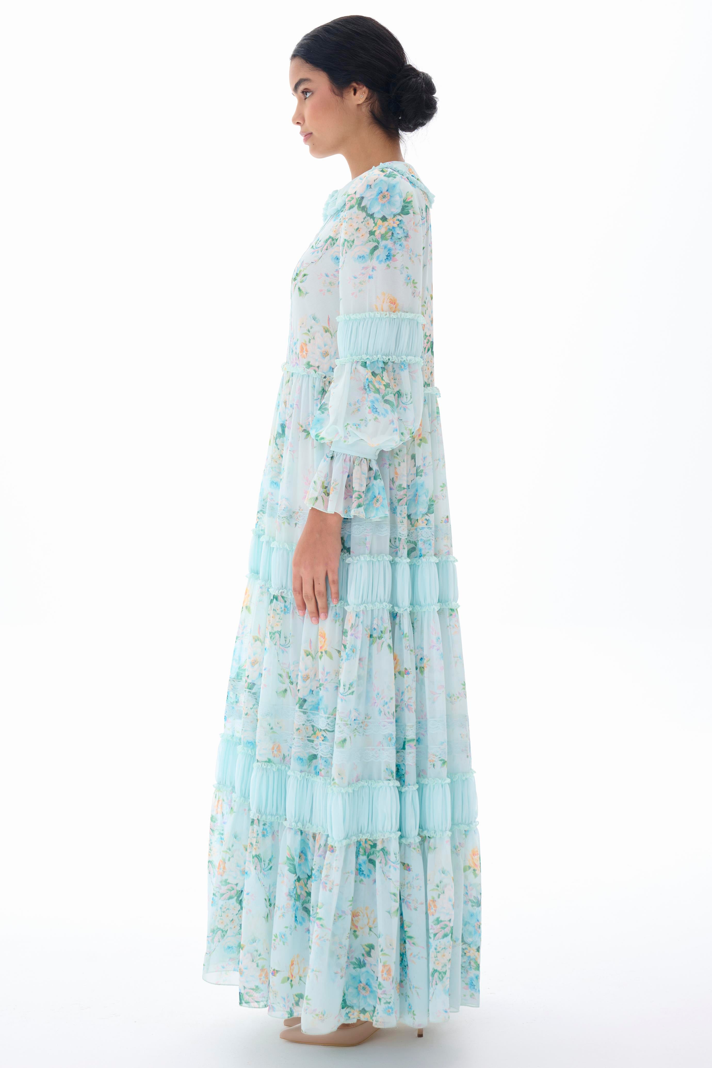 Miha-Bebe Yaka Büzgü Detaylı Elbi̇se-Elbise-7-Milagron.com