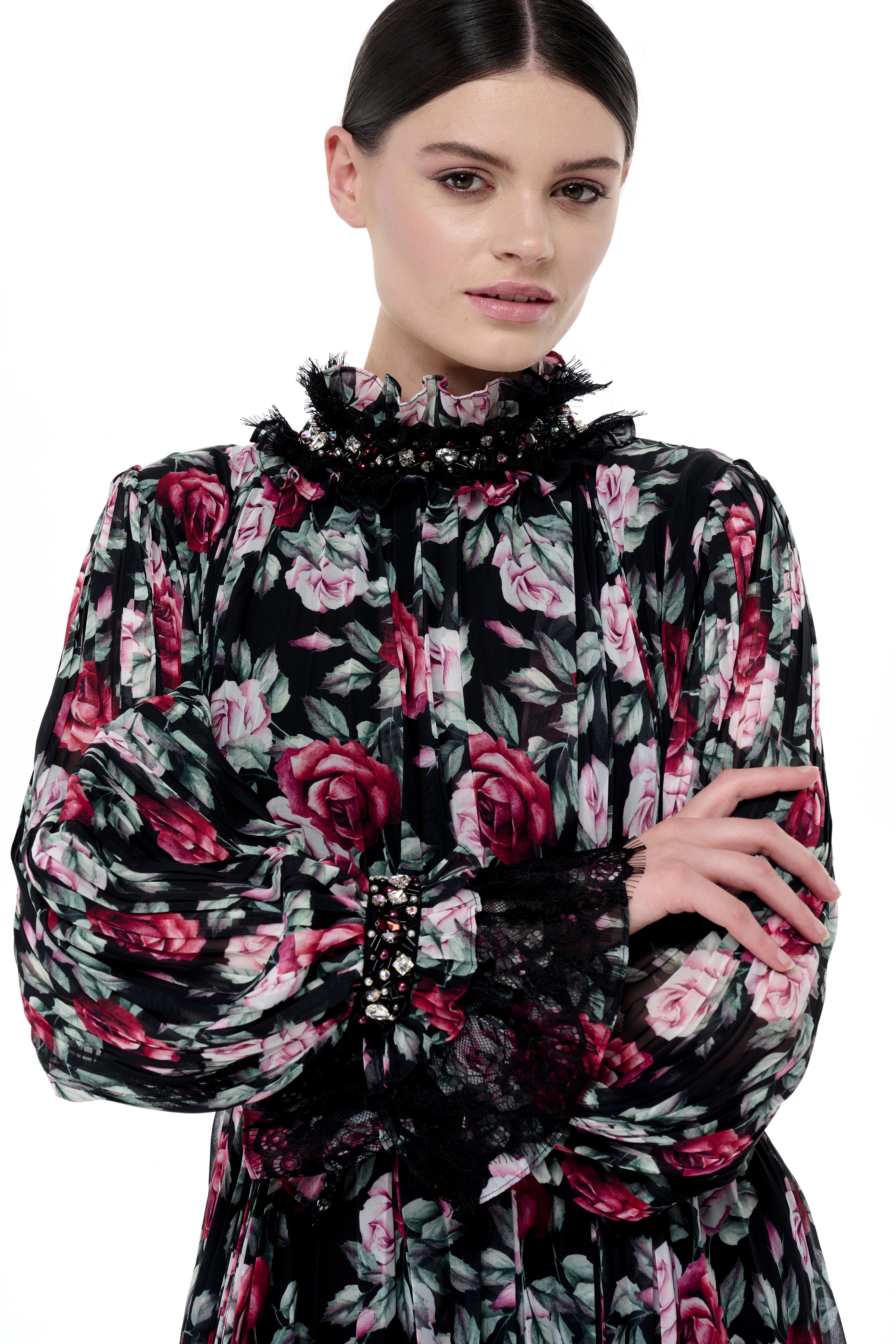 Miha-Boncuk İşlemeli̇ Pi̇li̇soley Elbi̇se-Elbise-23-Milagron.com