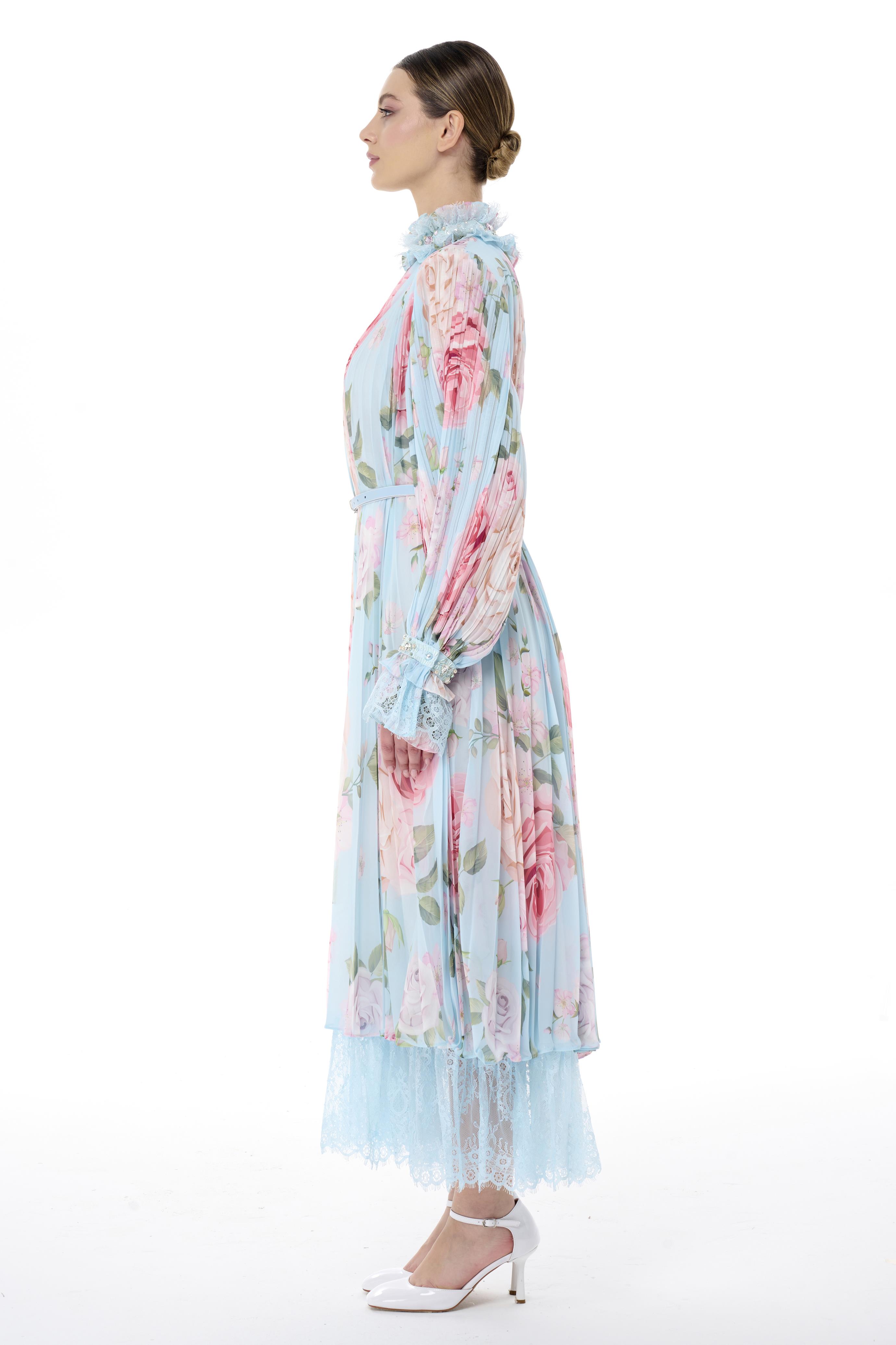 Miha-Boncuk İşlemeli̇ Pi̇li̇soley Elbi̇se-Elbise-7-Milagron.com