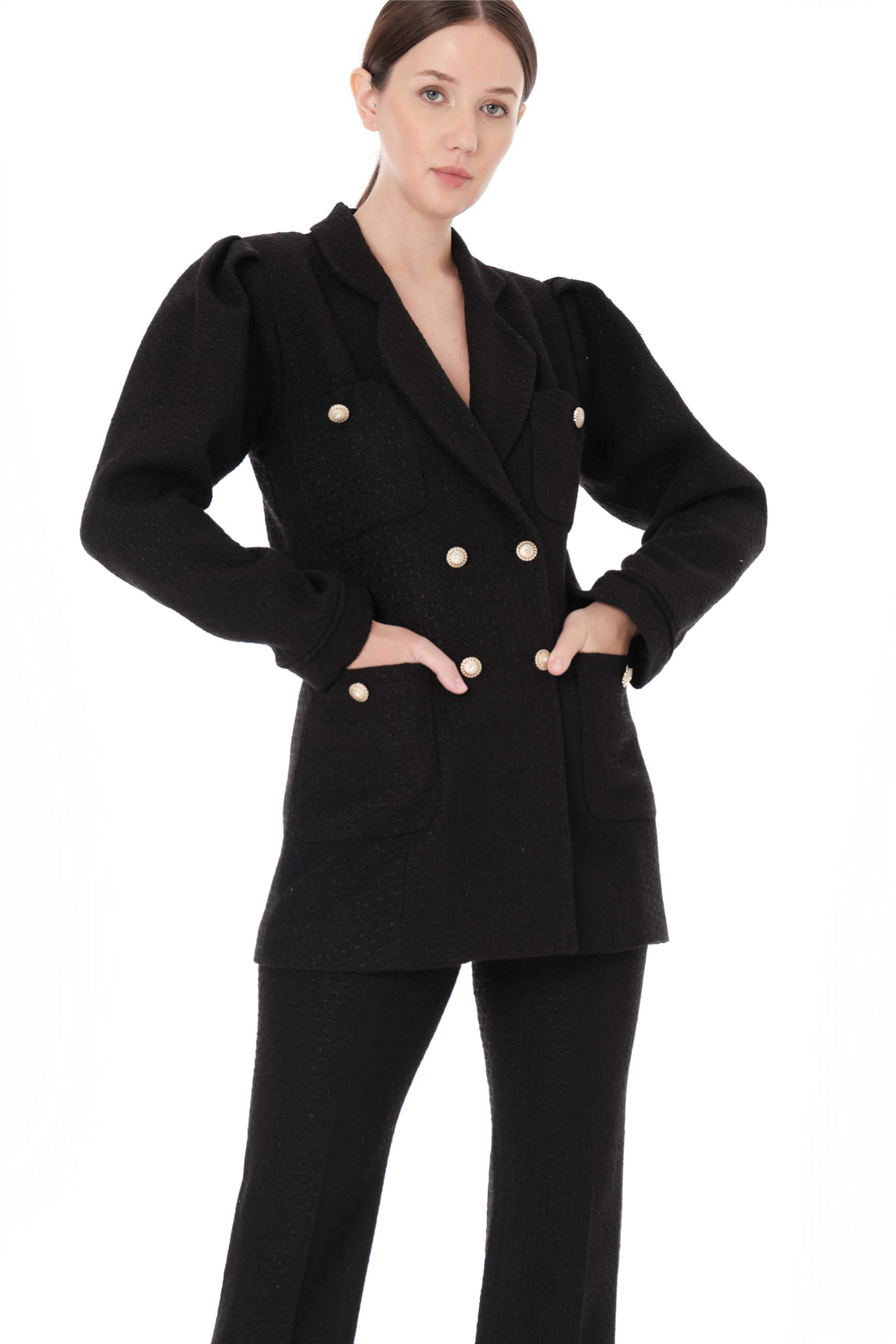 Miha-Ceket Pantolon İki̇li̇ Takım Ekru-Alt - Üst Takım-16-Milagron.com