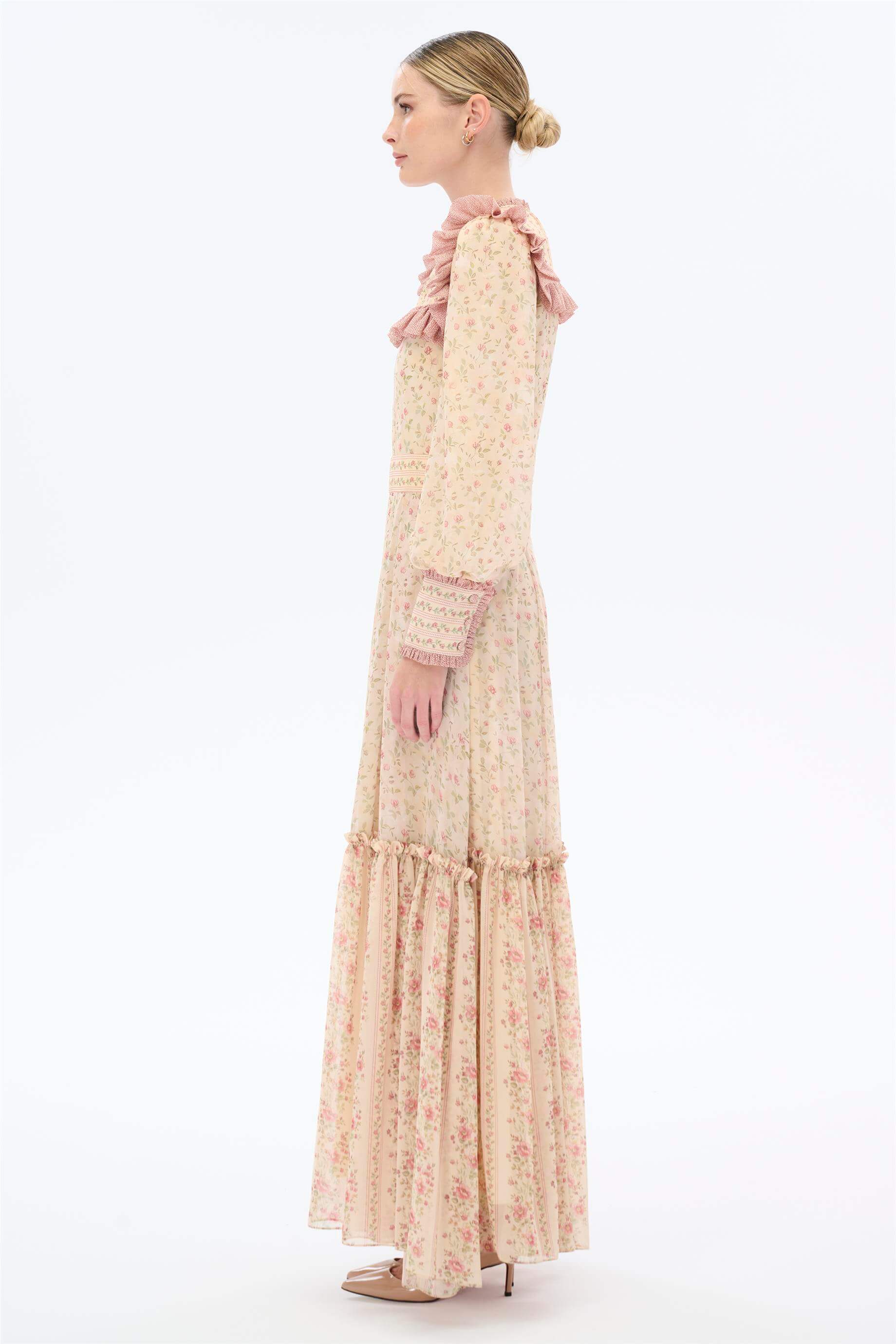 Miha-Çi̇çek Baskılı Elbi̇se-Elbise-3-Milagron.com