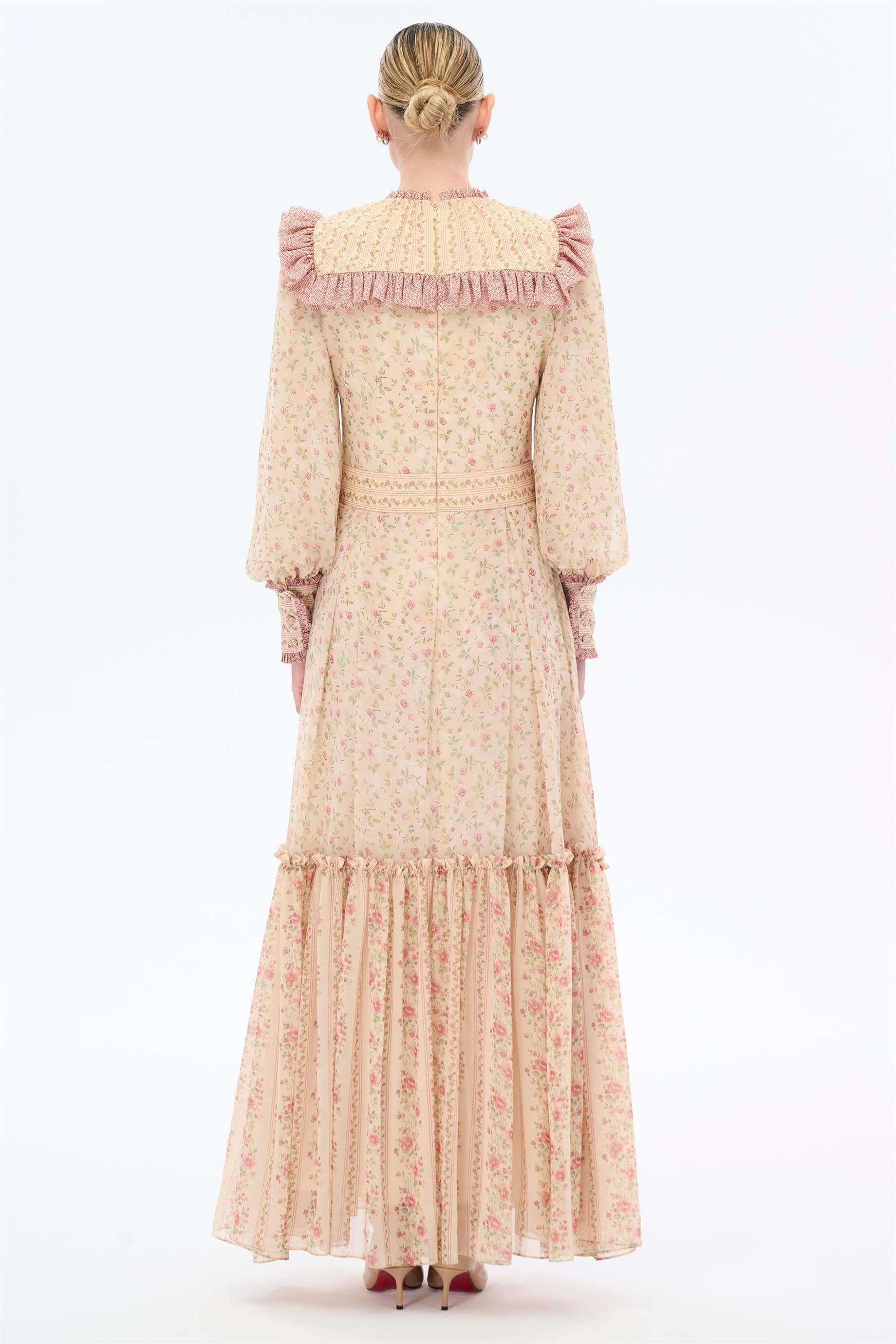 Miha-Çi̇çek Baskılı Elbi̇se-Elbise-4-Milagron.com