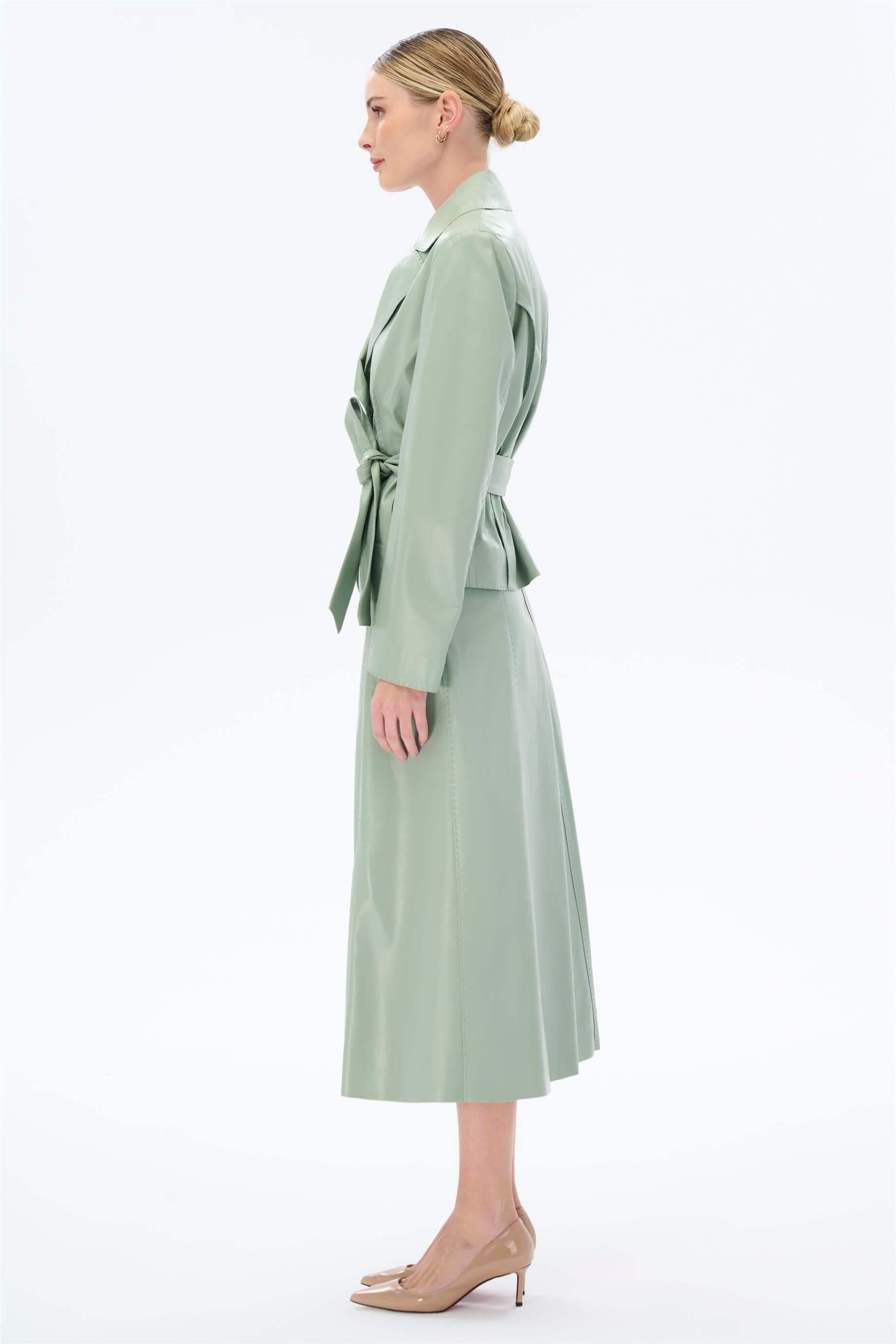 Miha-Deri̇ Etek Ceket Takım Pembe-Alt - Üst Takım-6-Milagron.com