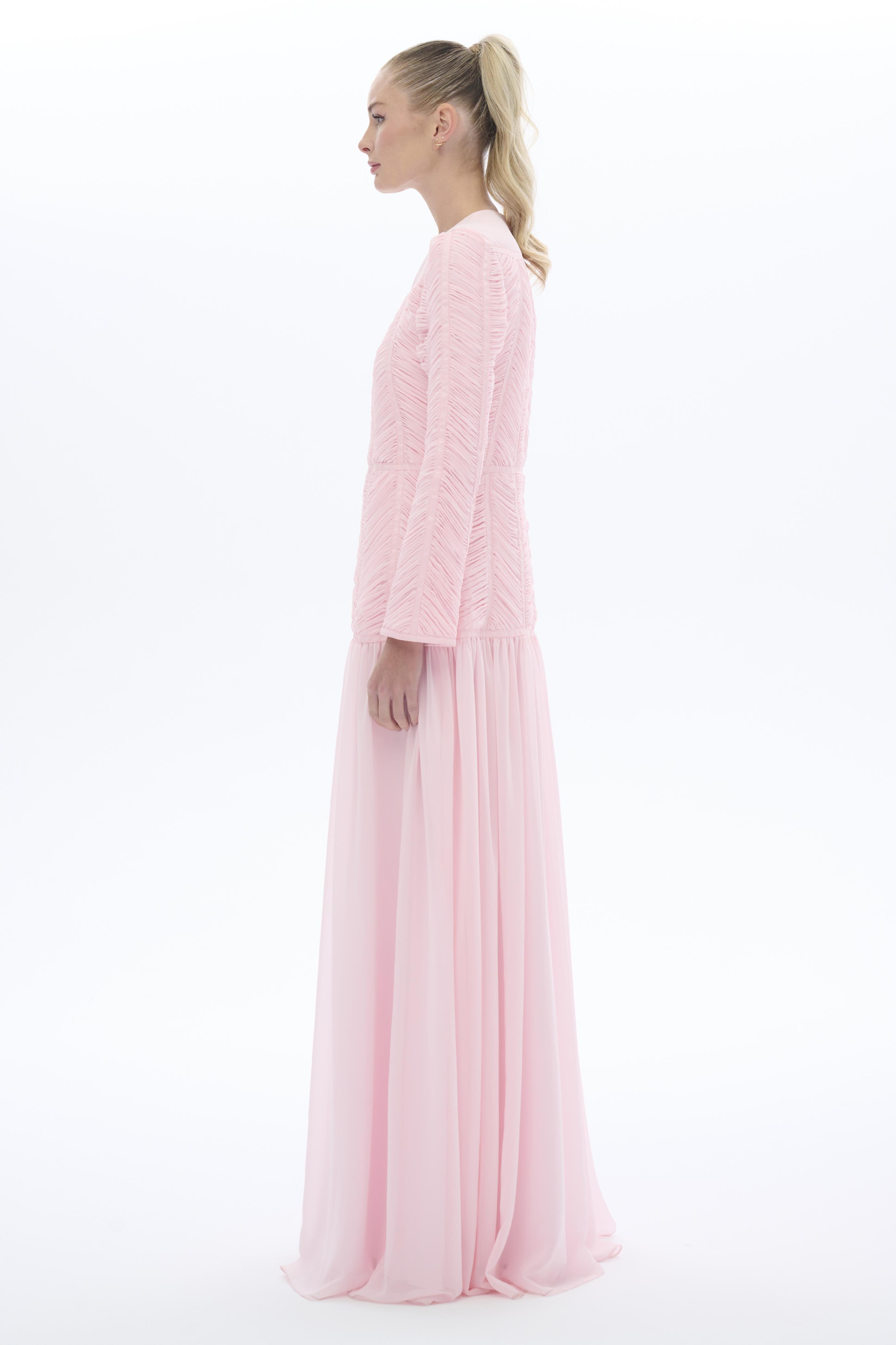 Miha-Empi̇rde Detayli Elbi̇se Pembe-3-Milagron.com