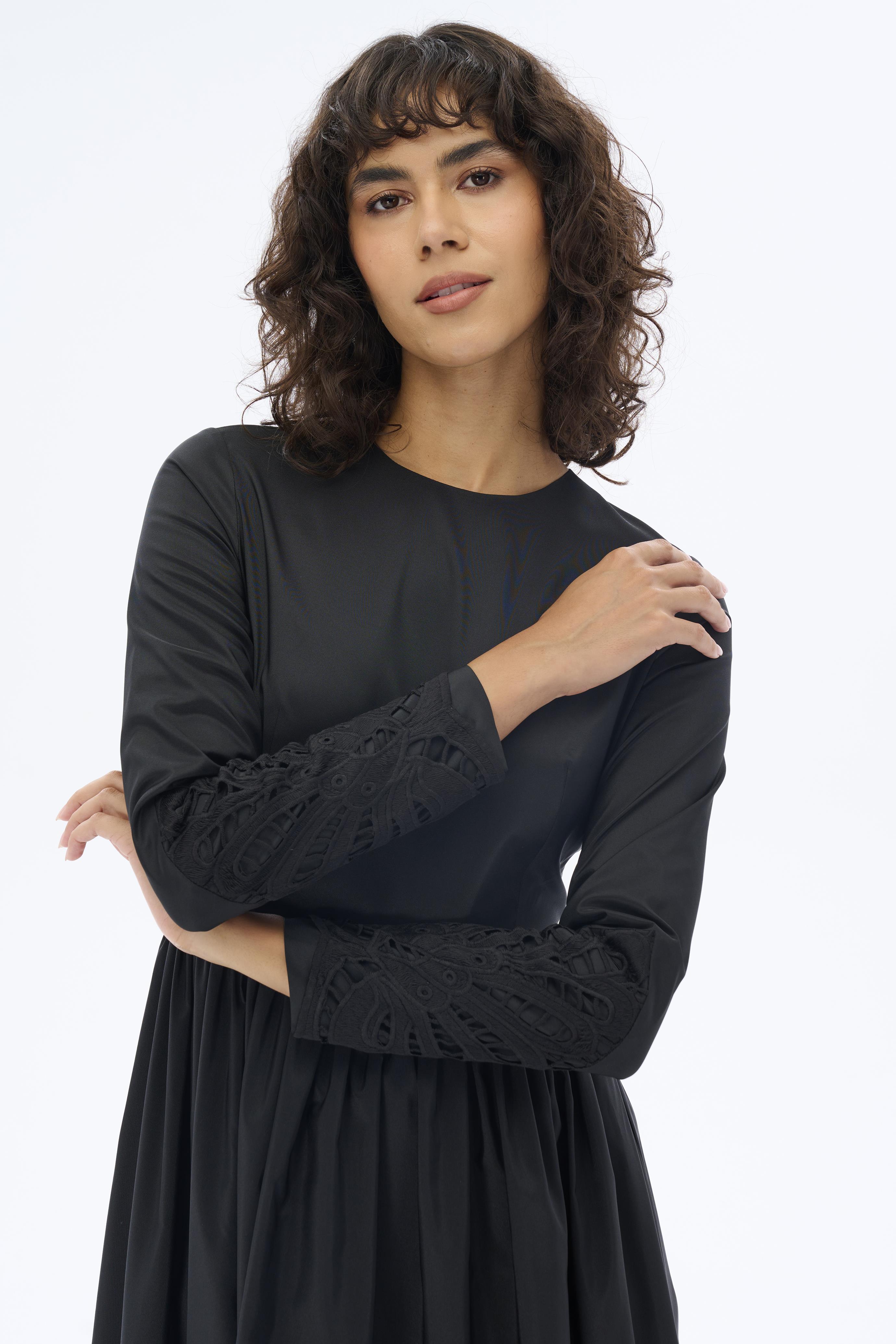 Miha-Eteği̇ Brodeli̇ Tafta Elbi̇se-Elbise-6-Milagron.com