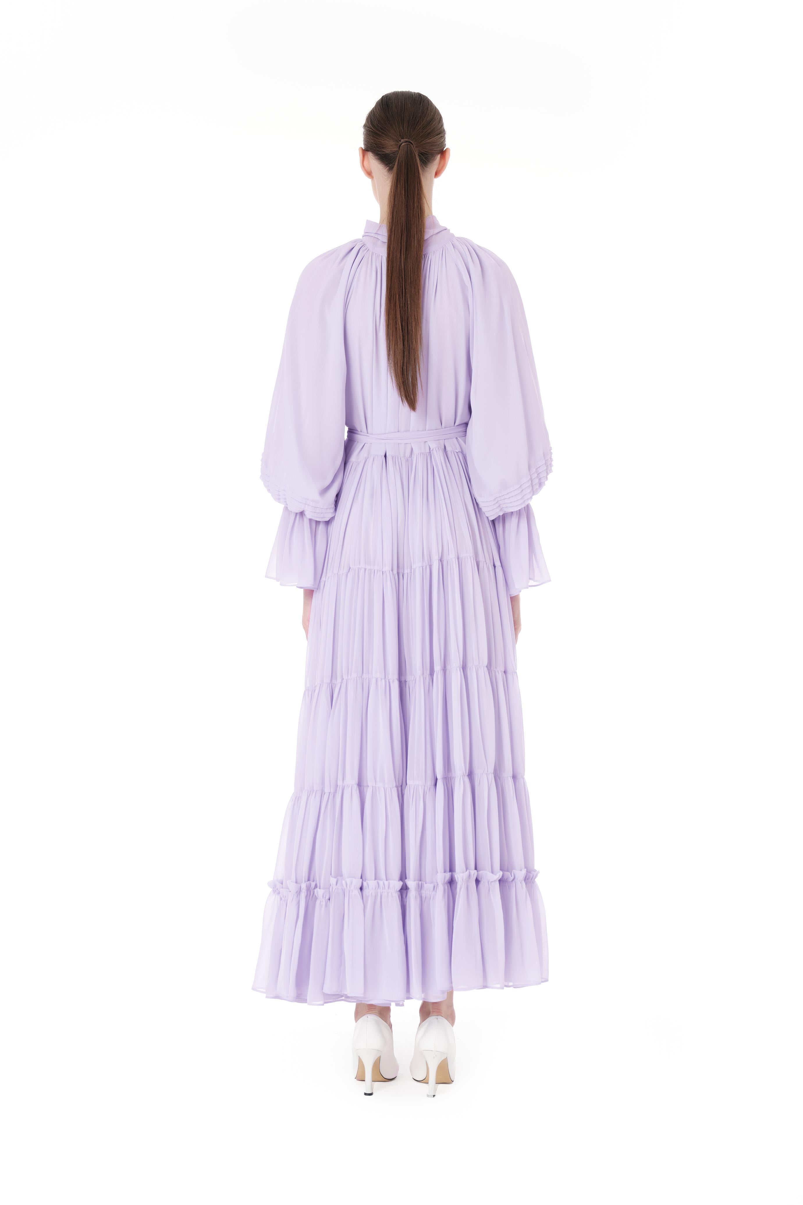 Miha-Kat Kat Büzgülü Uzun Elbi̇se-Elbise-7-Milagron.com