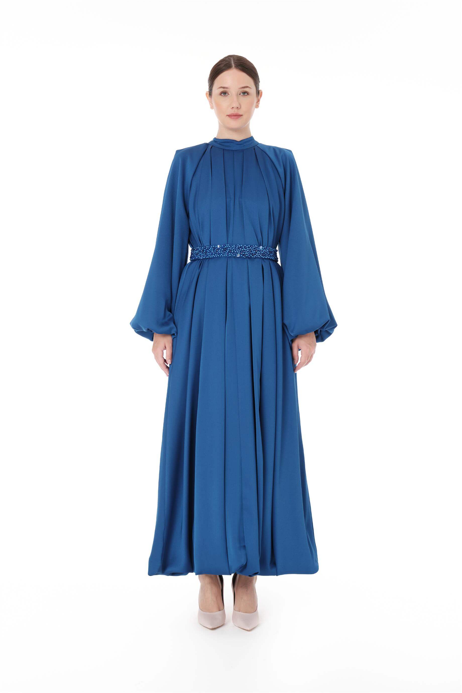 Miha-Kemeri̇ Boncuk İşlemeli̇ Elbi̇se-Elbise-1-Milagron.com