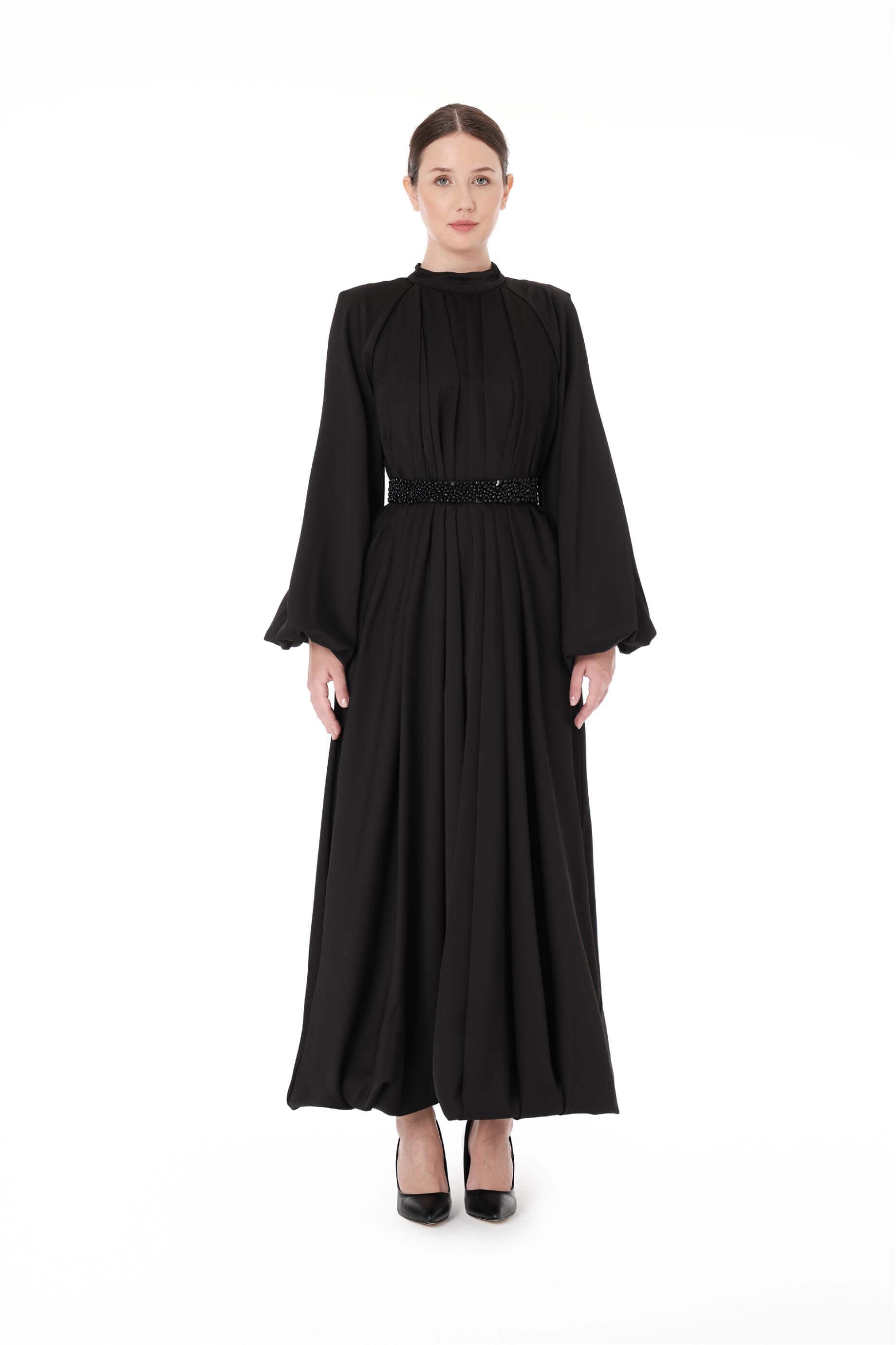 Miha-Kemeri̇ Boncuk İşlemeli̇ Elbi̇se-Elbise-5-Milagron.com