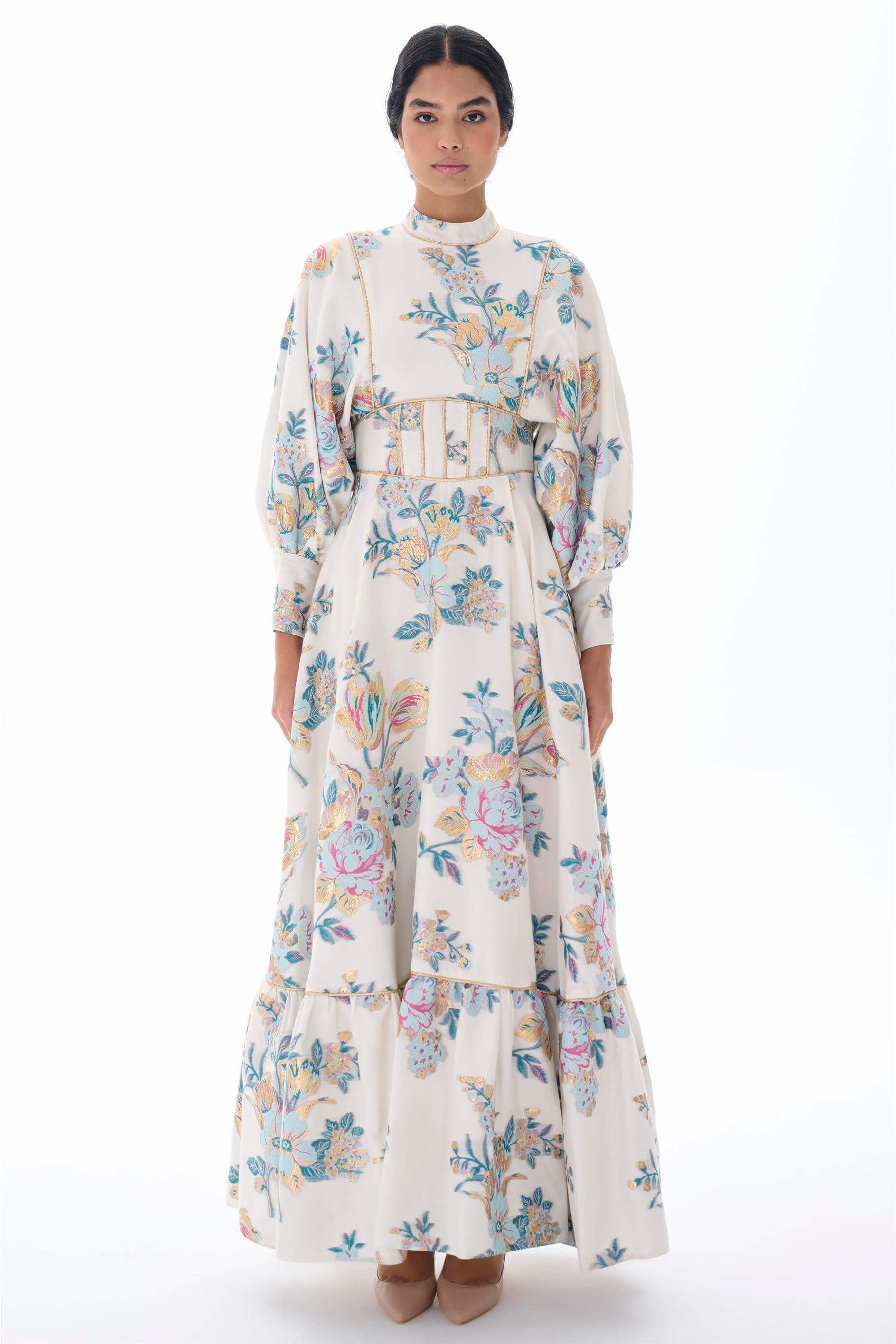 Miha-Korsaj Detaylı Jakar Elbi̇se-Elbise-1-Milagron.com