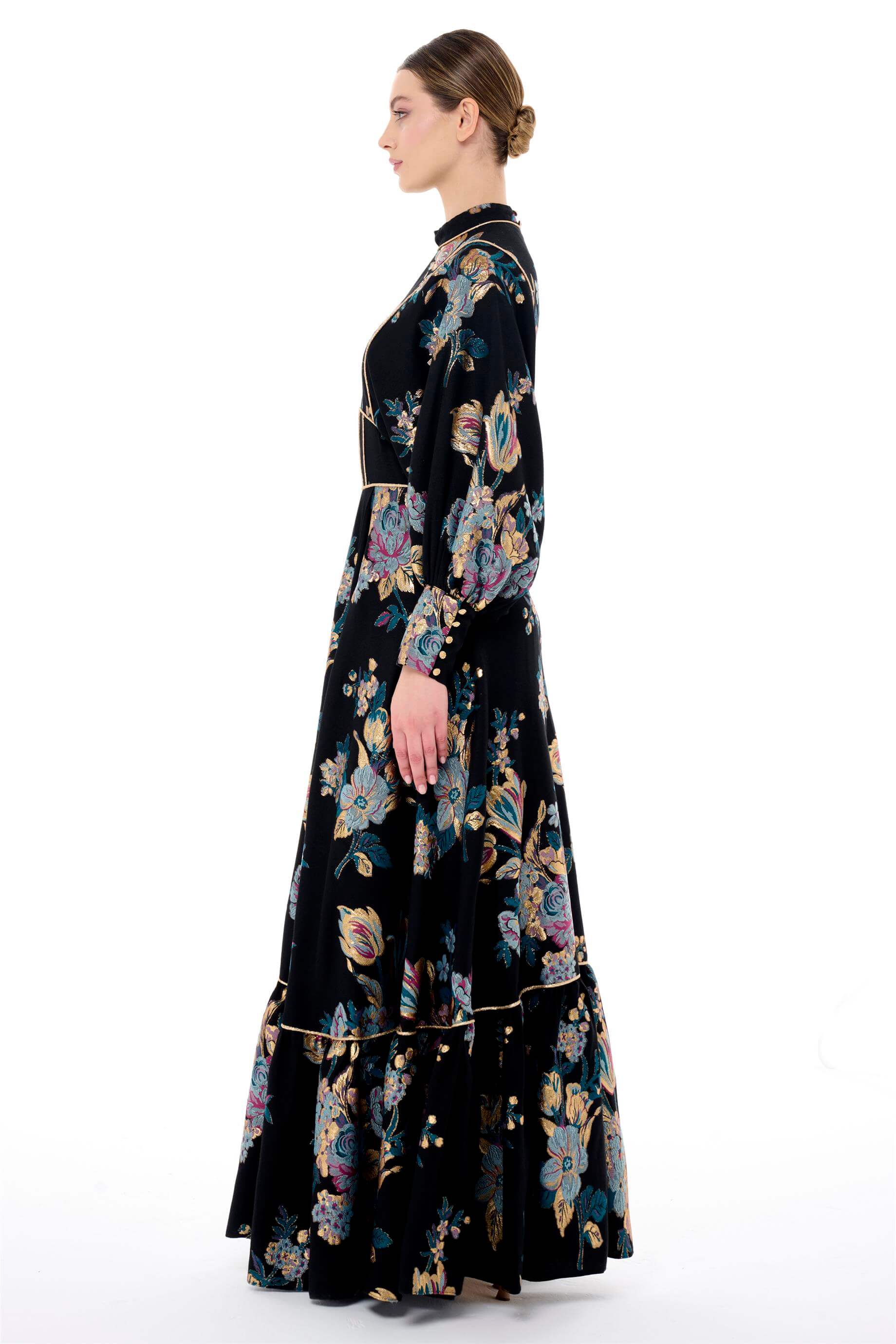 Miha-Korsaj Detaylı Jakar Elbi̇se-Elbise-10-Milagron.com