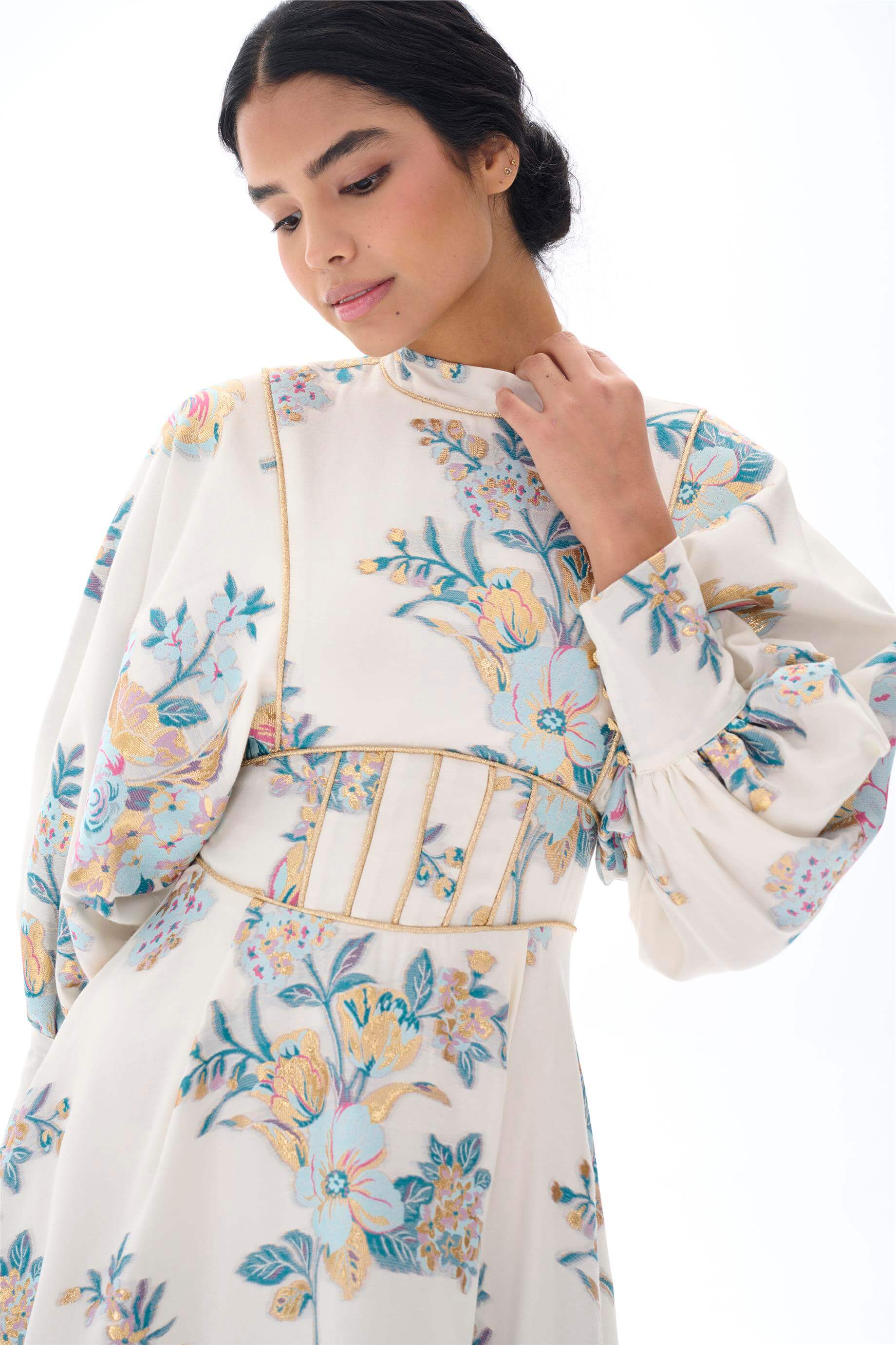 Miha-Korsaj Detaylı Jakar Elbi̇se-Elbise-4-Milagron.com