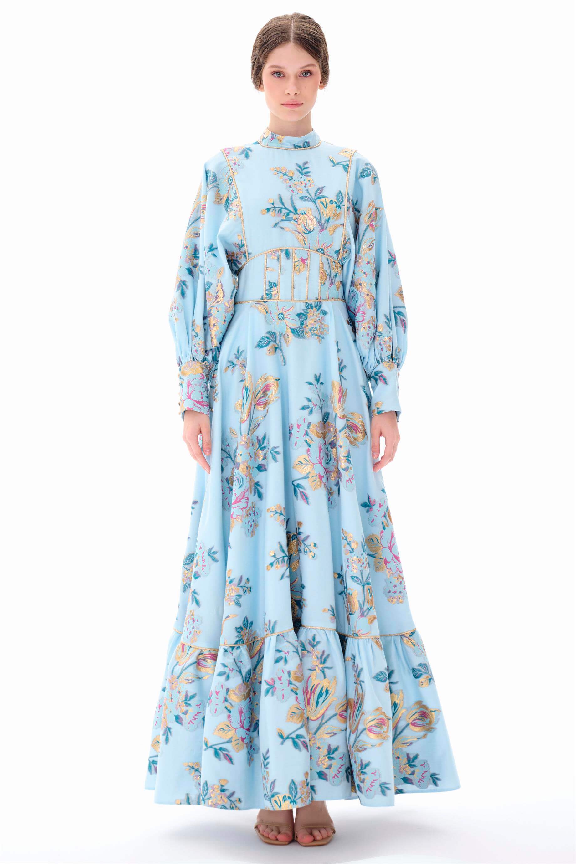 Miha-Korsaj Detaylı Jakar Elbi̇se-Elbise-5-Milagron.com