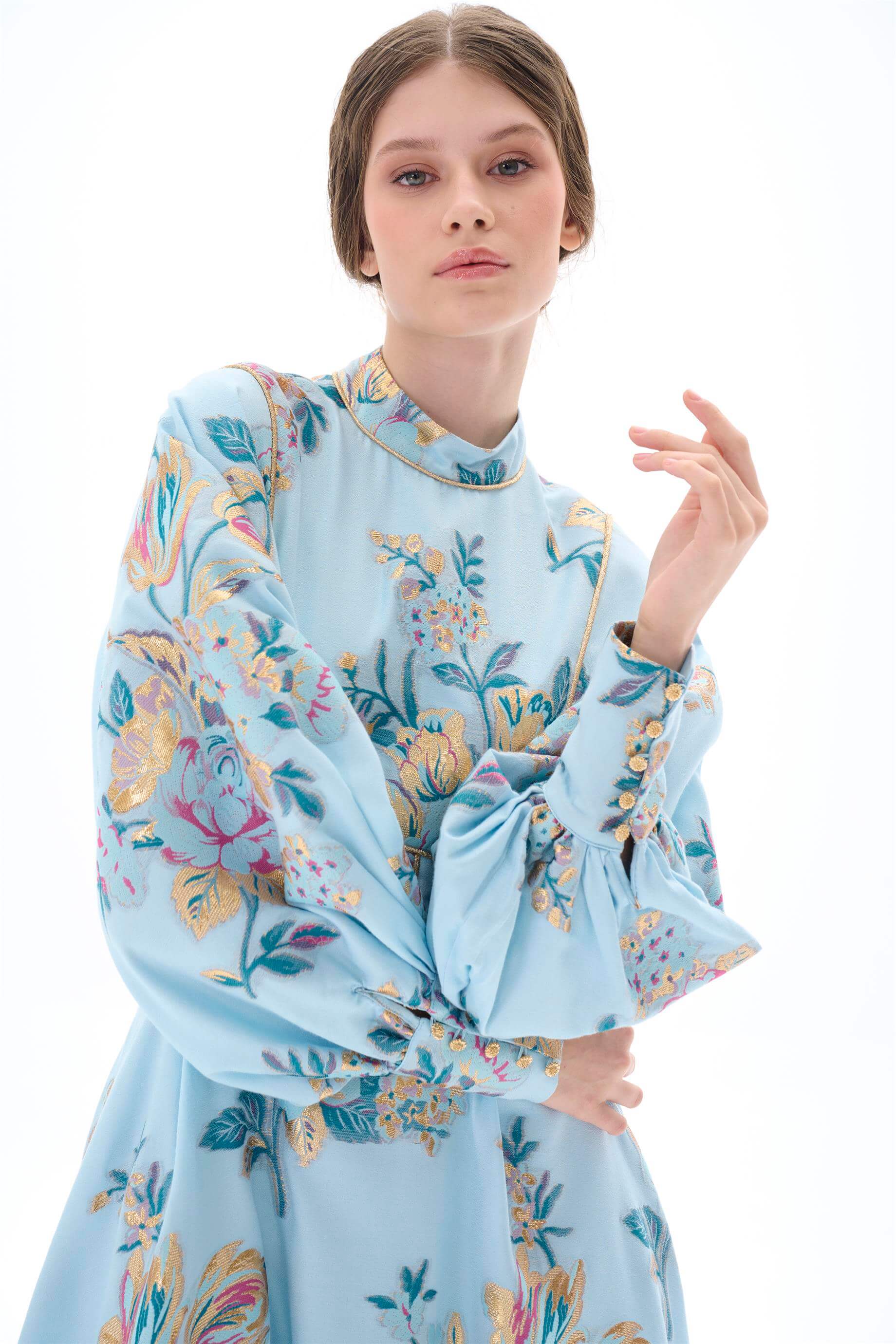 Miha-Korsaj Detaylı Jakar Elbi̇se-Elbise-8-Milagron.com