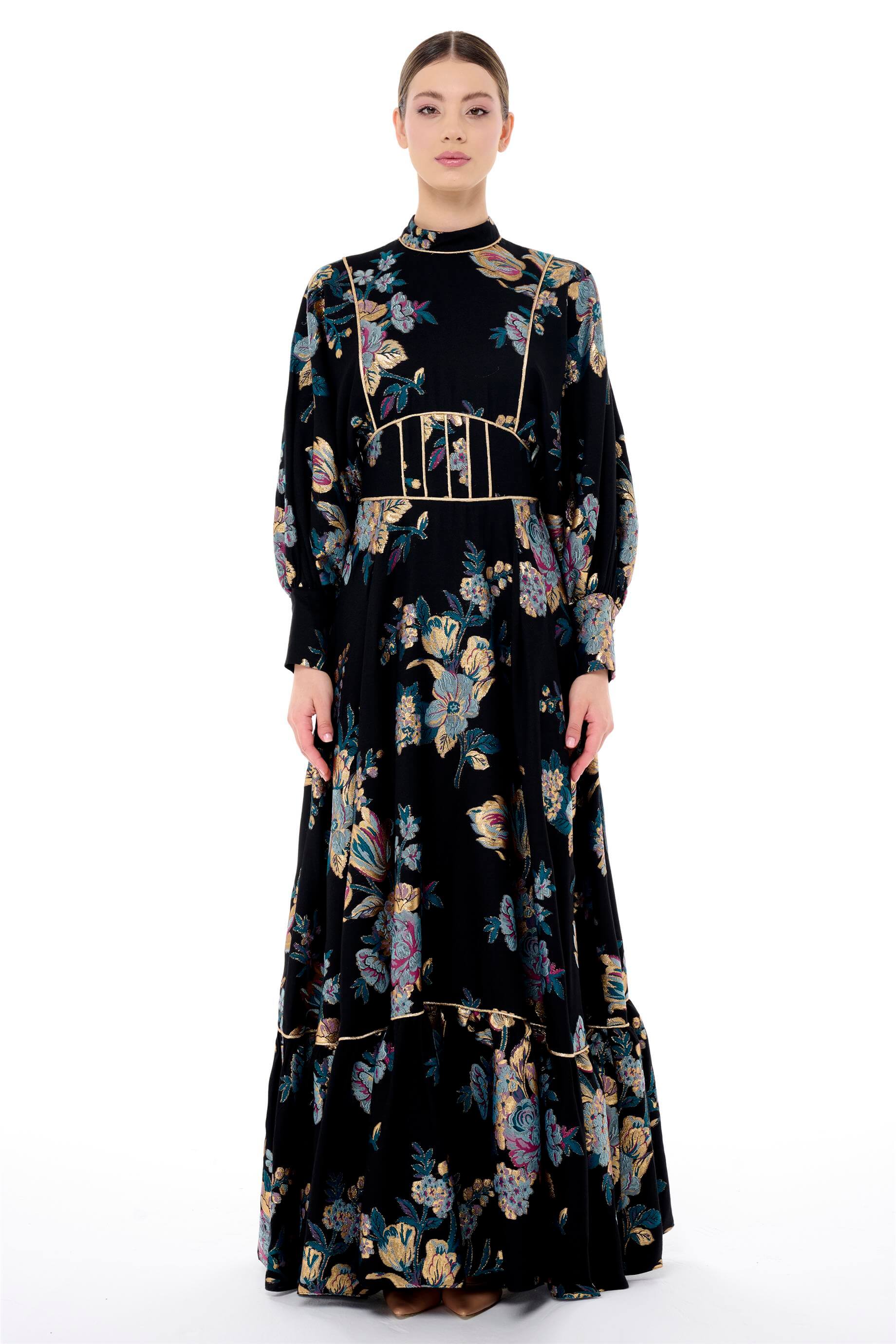 Miha-Korsaj Detaylı Jakar Elbi̇se-Elbise-9-Milagron.com