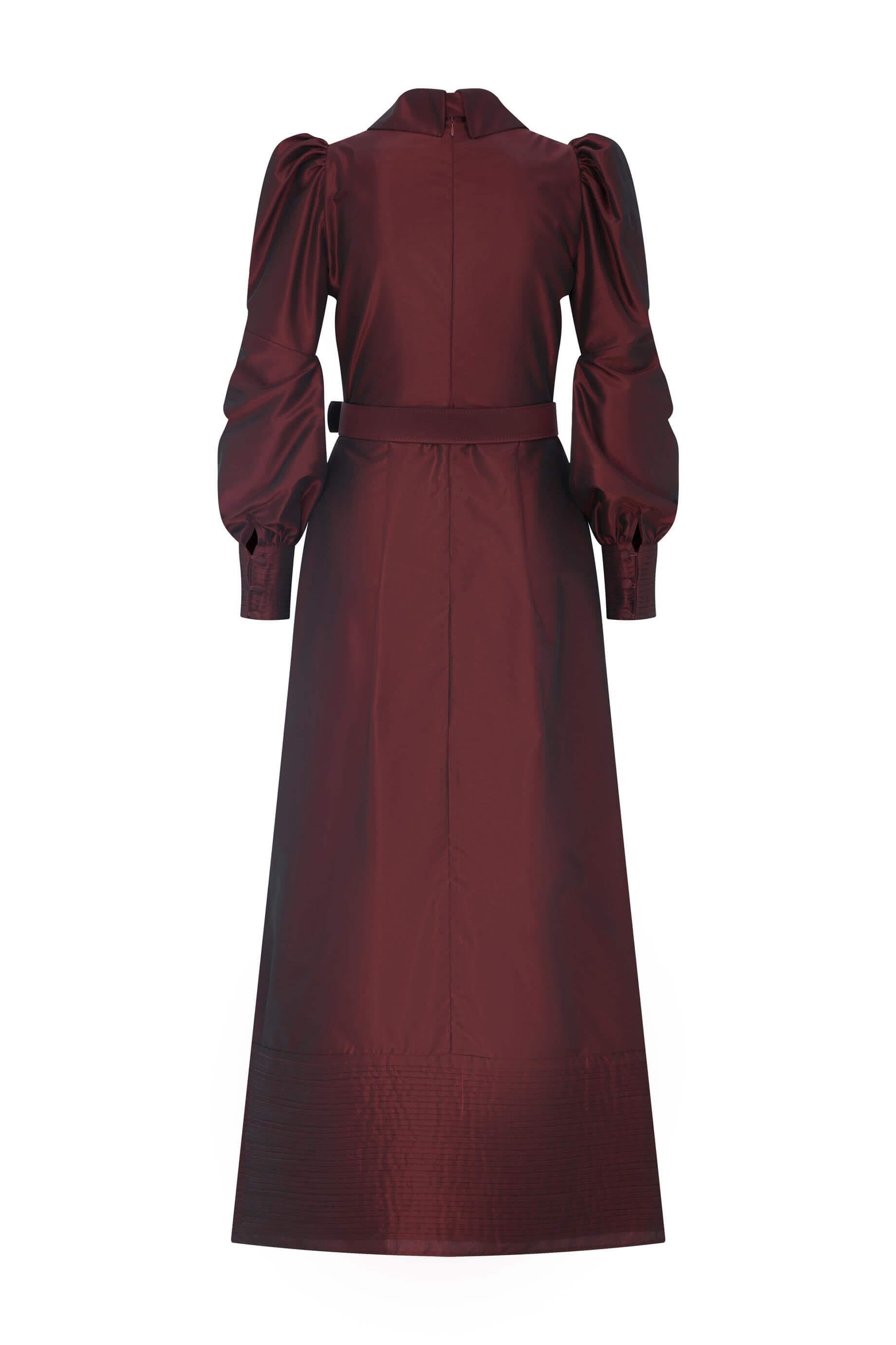 Miha-Nervürlü Tafta Elbi̇se-Elbise-2-Milagron.com