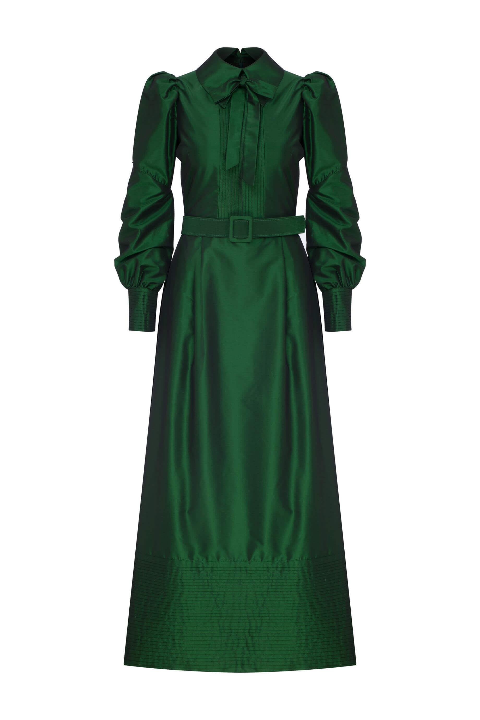 Miha-Nervürlü Tafta Elbi̇se-Elbise-3-Milagron.com