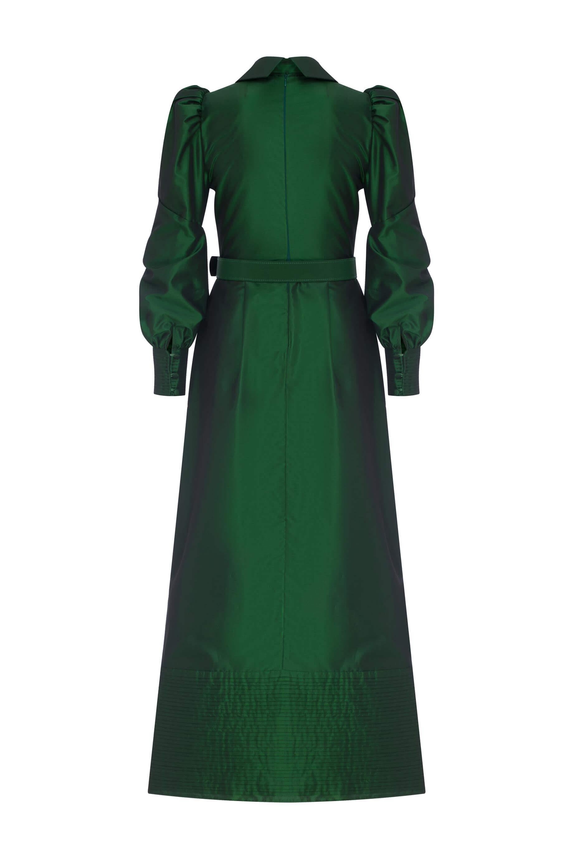 Miha-Nervürlü Tafta Elbi̇se-Elbise-4-Milagron.com