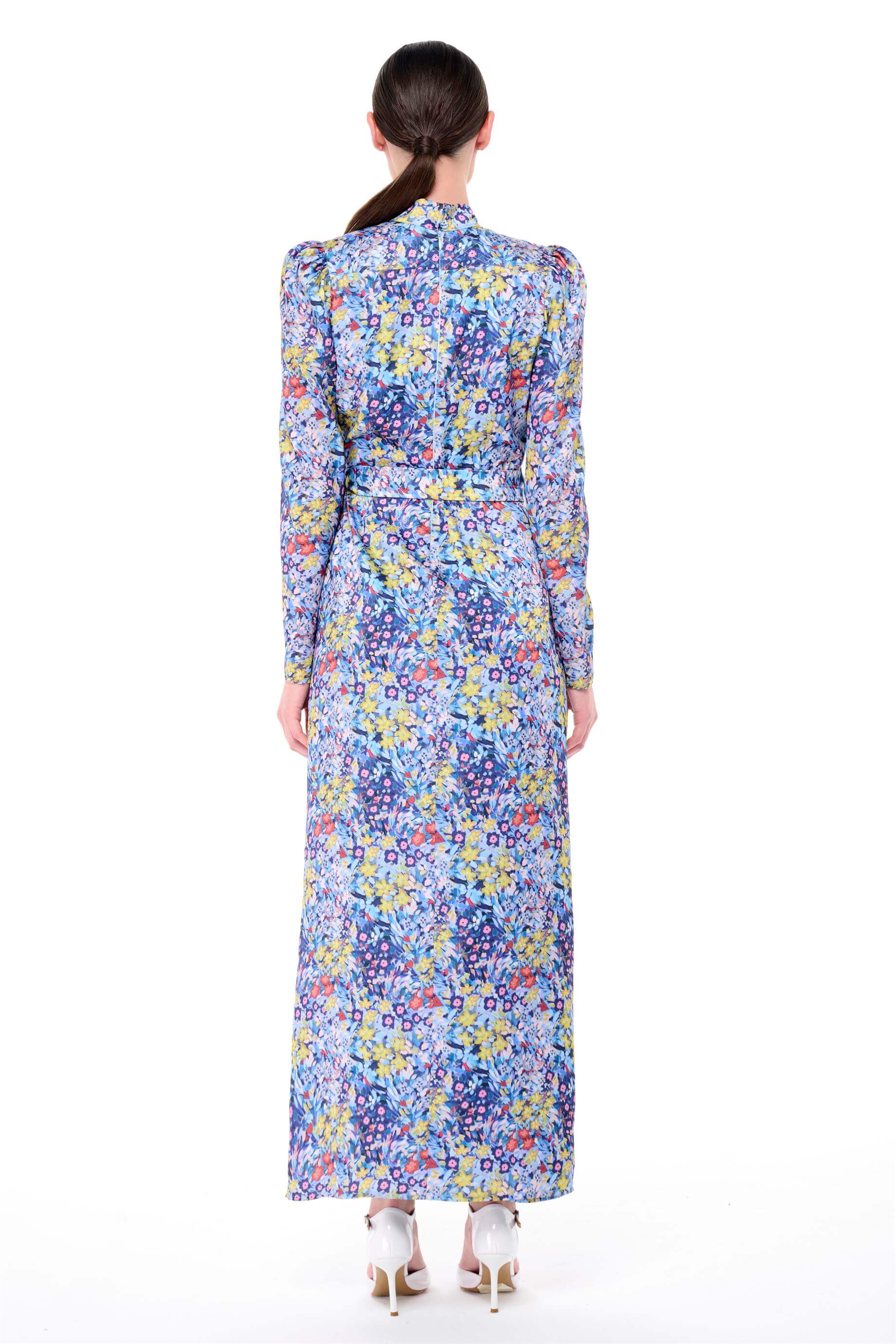 Miha-Önü Kruvaze Kapamalı Uzun Uzun Elbi̇se-Elbise-6-Milagron.com