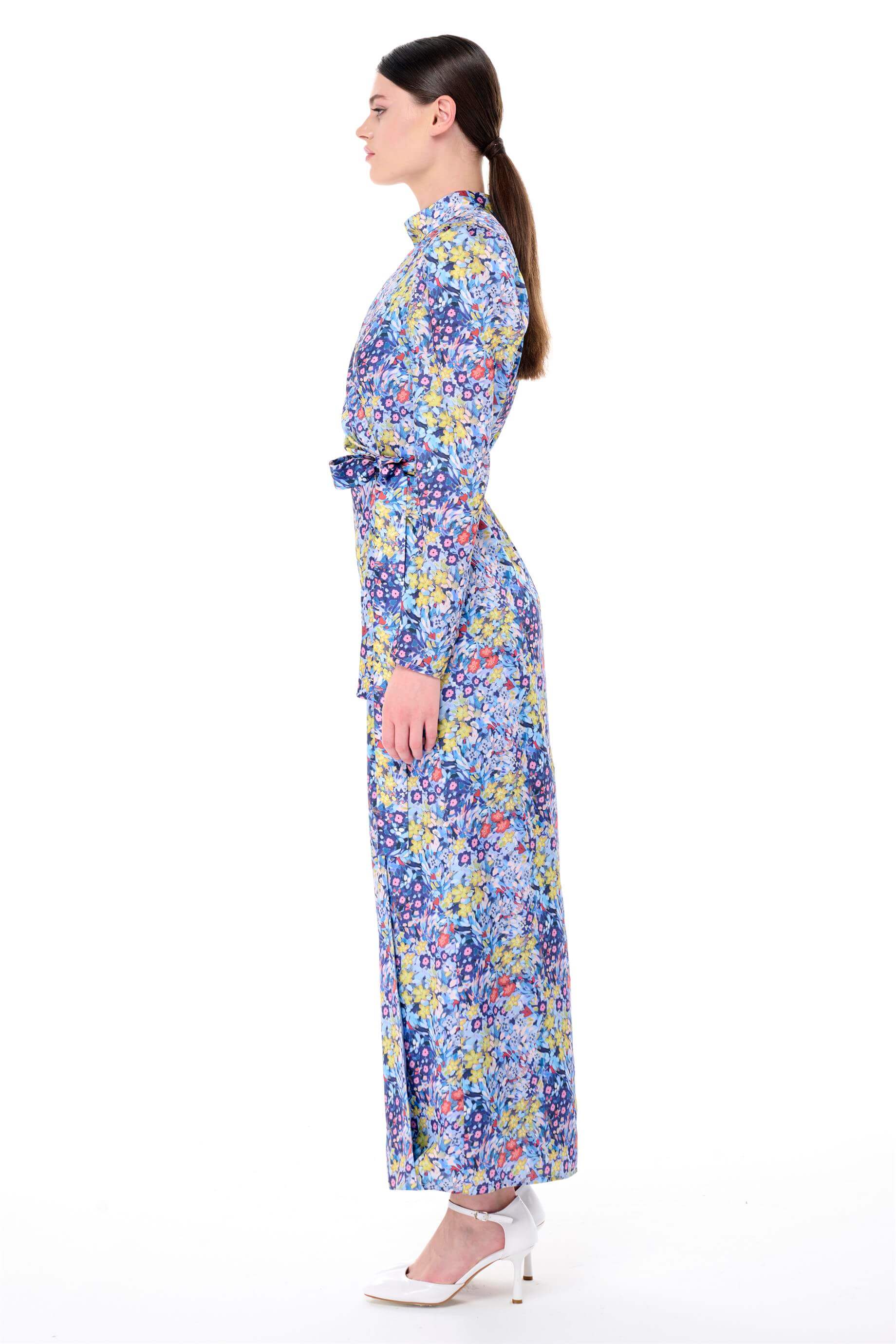 Miha-Önü Kruvaze Kapamalı Uzun Uzun Elbi̇se-Elbise-7-Milagron.com