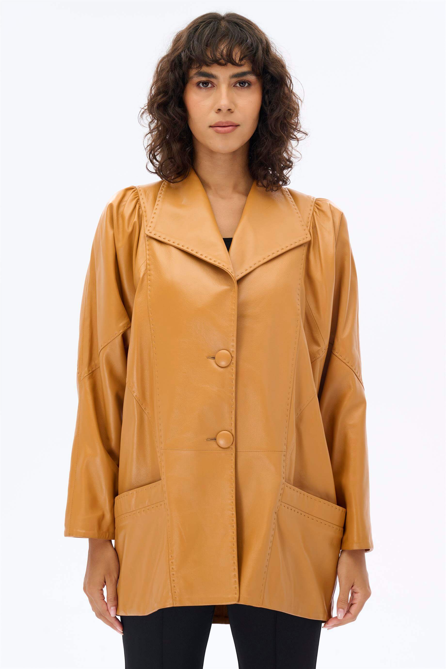 Miha-Oversi̇ze Deri̇ Ceket-Deri Mont-1-Milagron.com