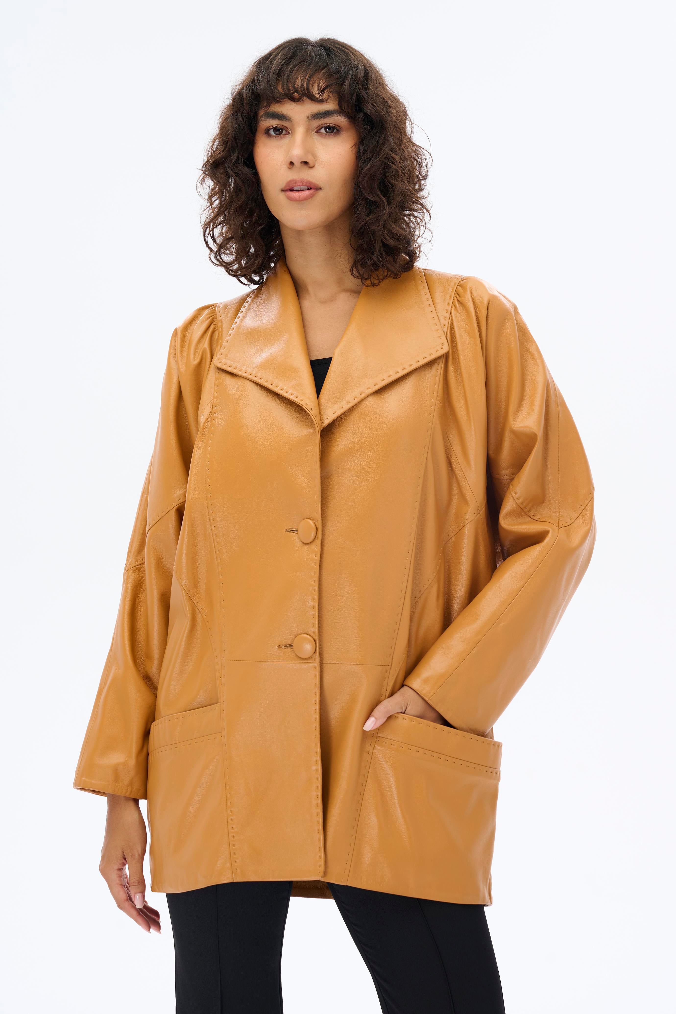 Miha-Oversi̇ze Deri̇ Ceket-Deri Mont-2-Milagron.com