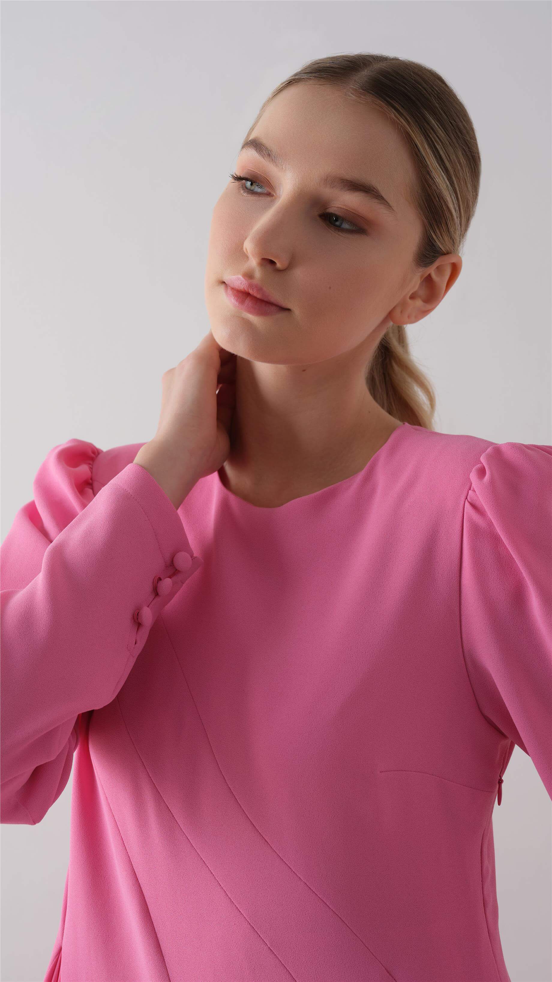 Miha-Parça Pi̇Li̇Seli̇ Krep Şi̇Fon Elbi̇Se Pembe-4-Milagron.com