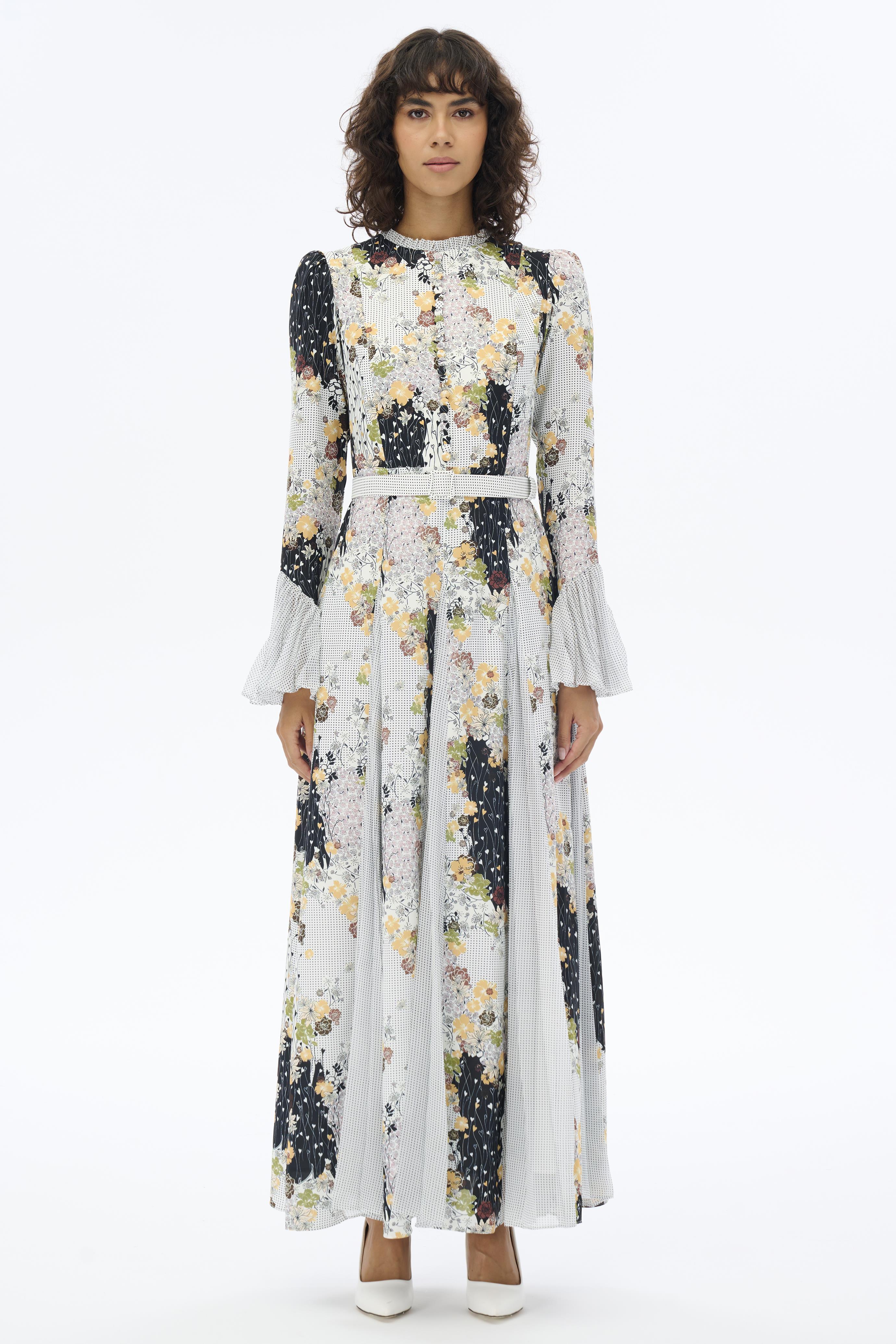 Miha-Parçalı Pi̇li̇seli̇ Elbi̇se-Elbise-1-Milagron.com