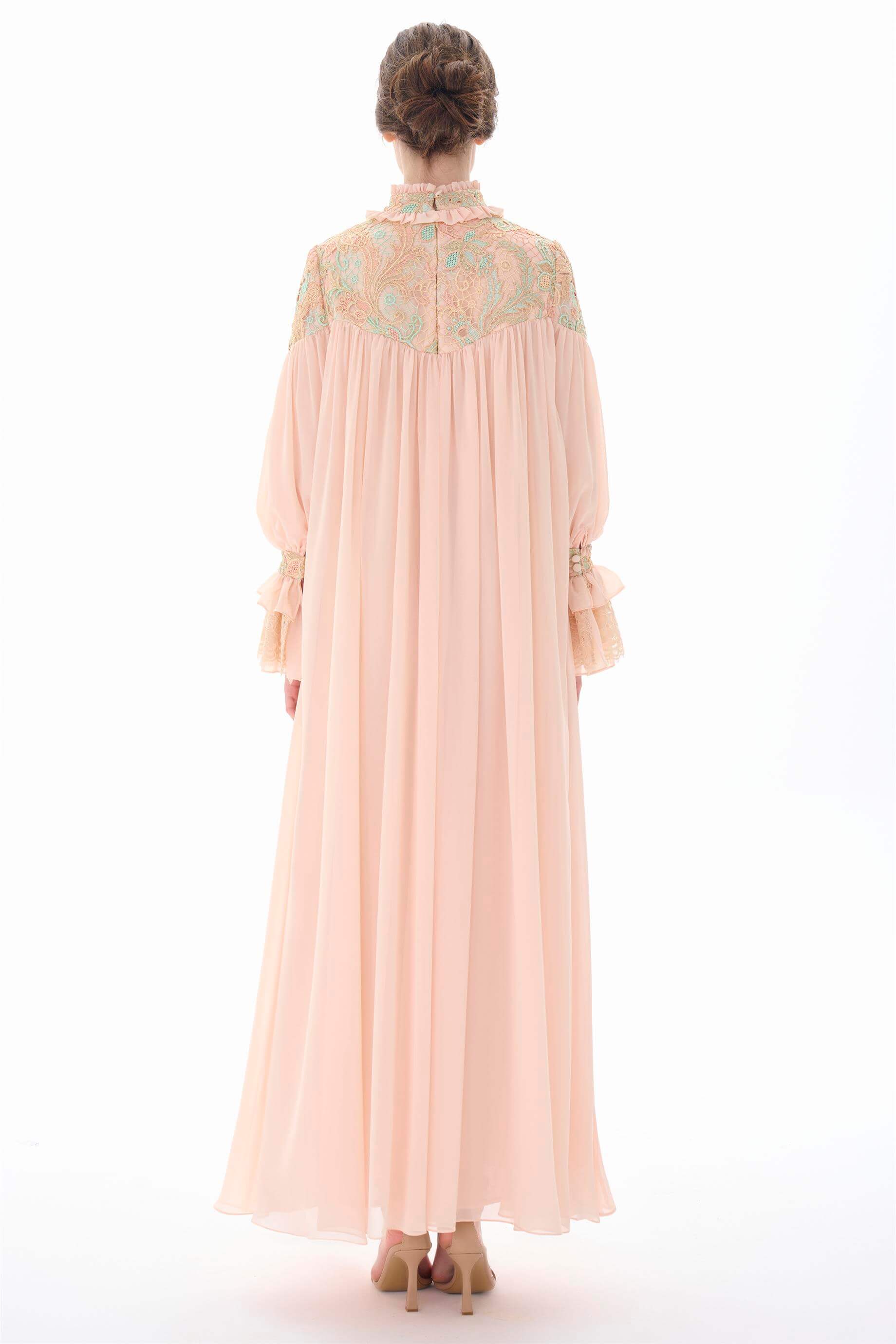 Miha-Robası Güpür Detaylı Elbi̇se-Elbise-15-Milagron.com