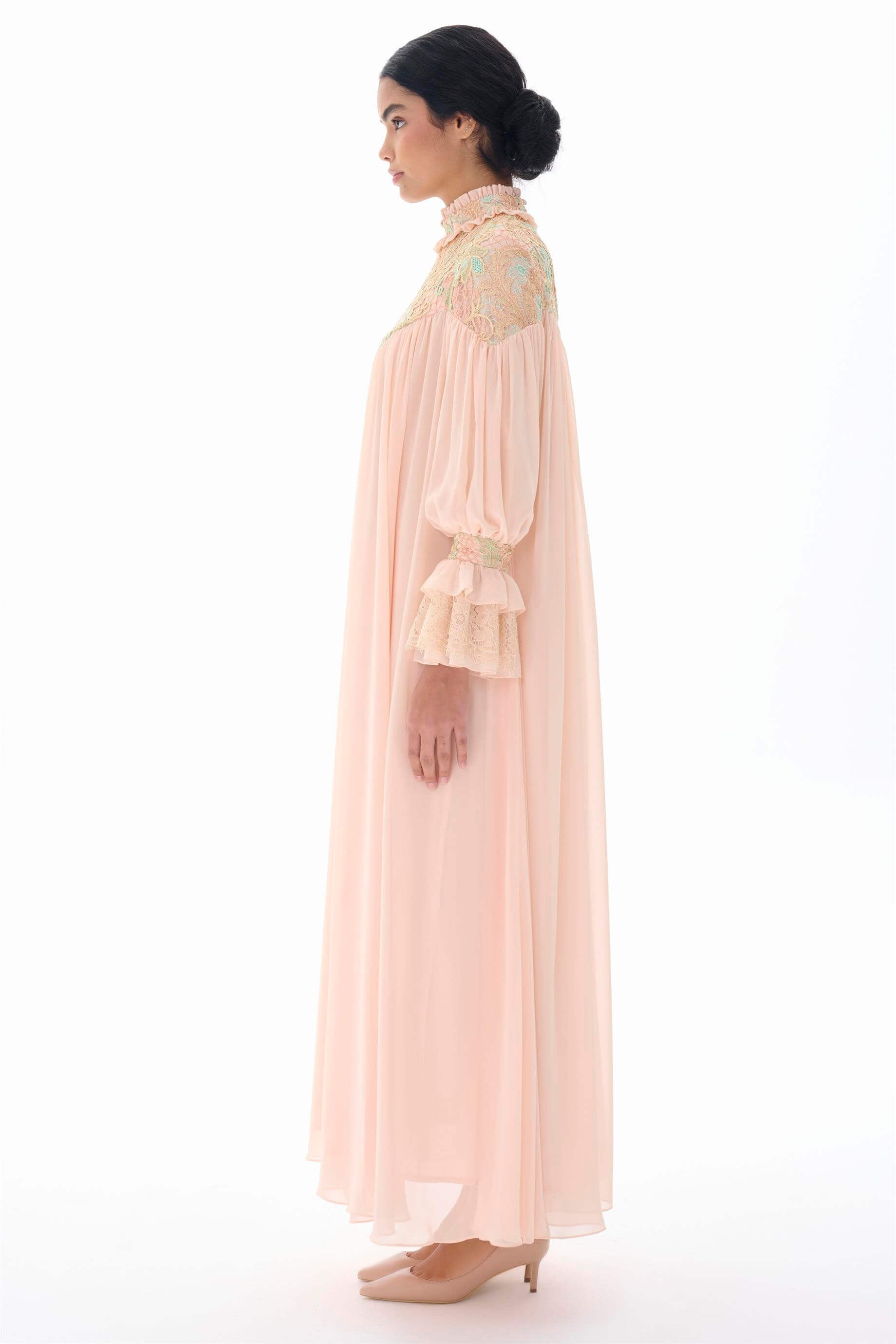 Miha-Robası Güpür Detaylı Elbi̇se-Elbise-18-Milagron.com