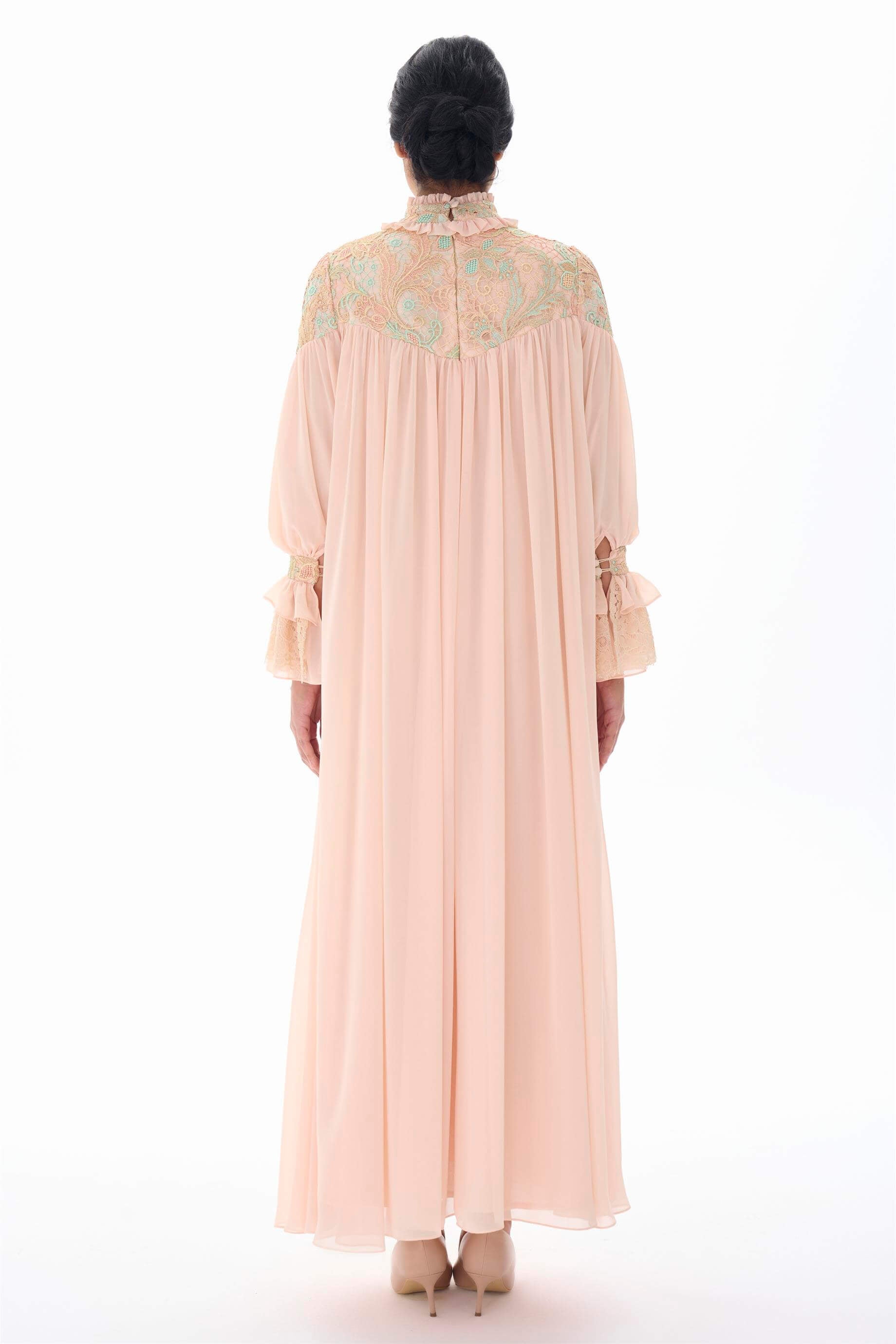 Miha-Robası Güpür Detaylı Elbi̇se-Elbise-19-Milagron.com