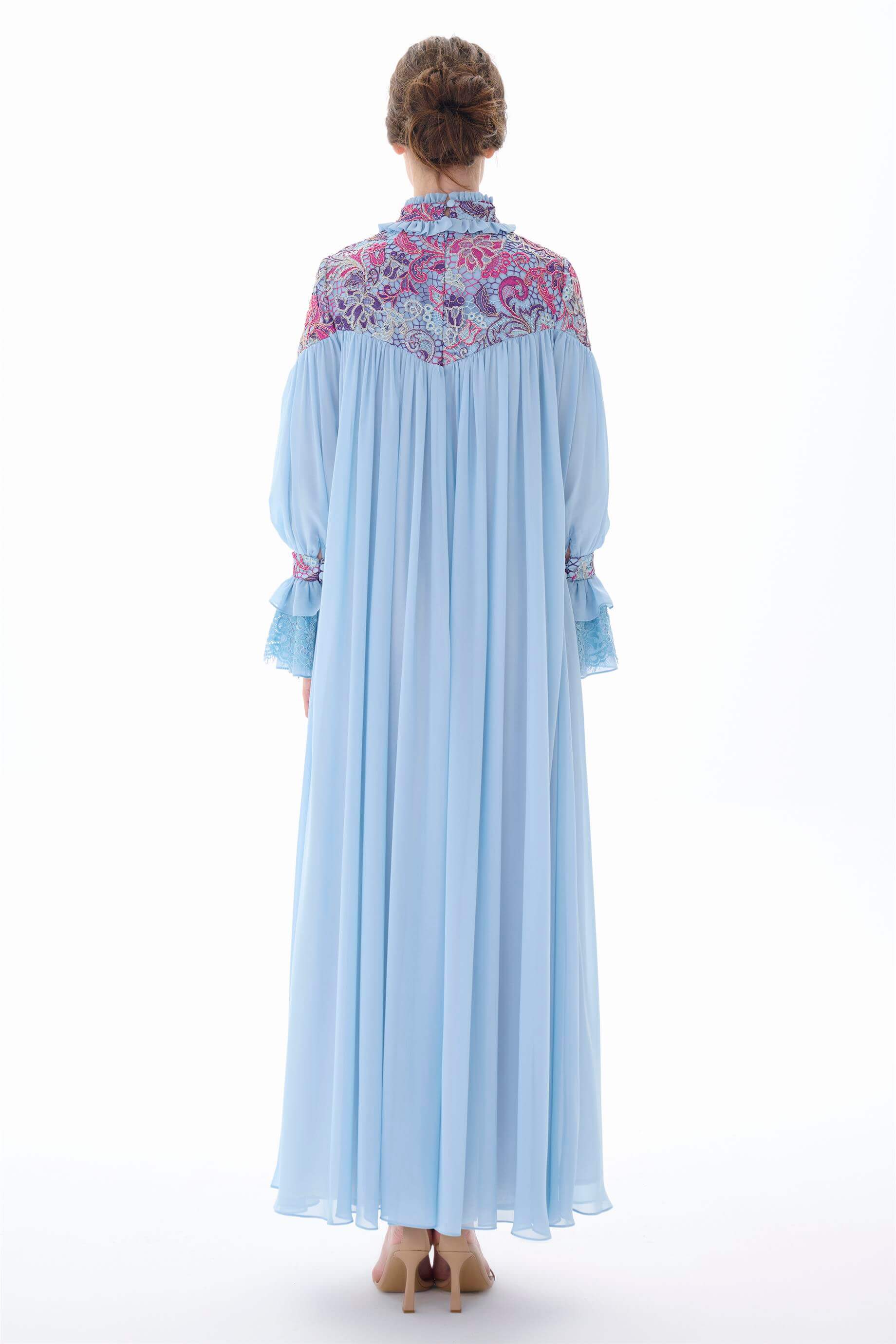 Miha-Robası Güpür Detaylı Elbi̇se-Elbise-3-Milagron.com