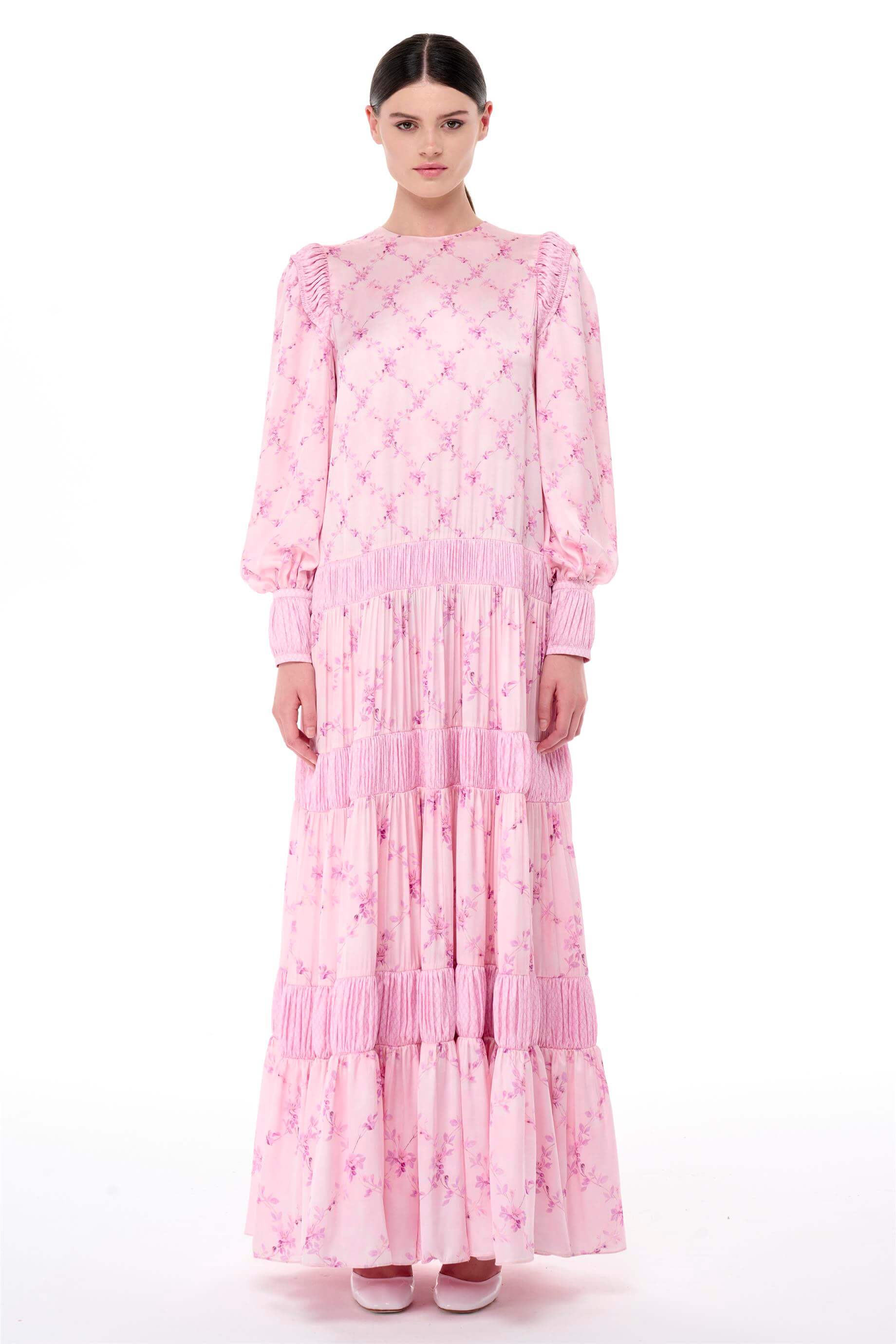 Miha-Satenli̇ Büzgü Şeri̇t Detaylı Elbi̇se-Elbise-5-Milagron.com