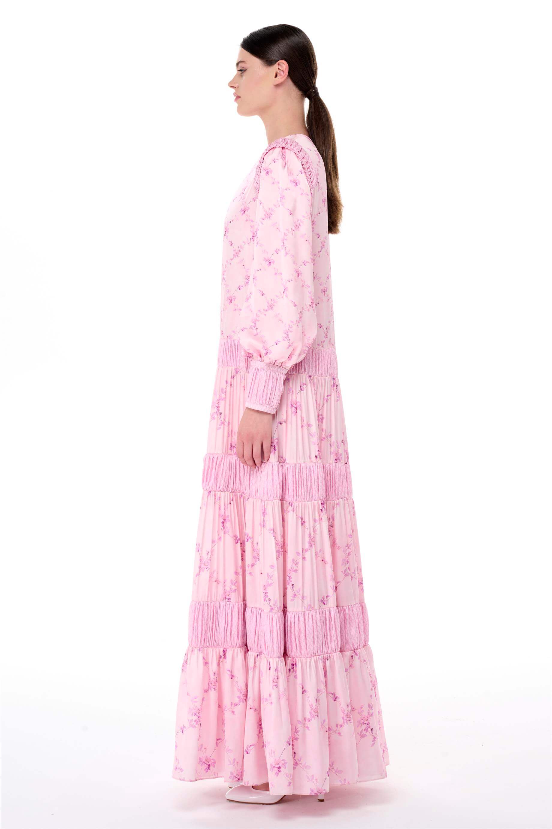 Miha-Satenli̇ Büzgü Şeri̇t Detaylı Elbi̇se-Elbise-6-Milagron.com