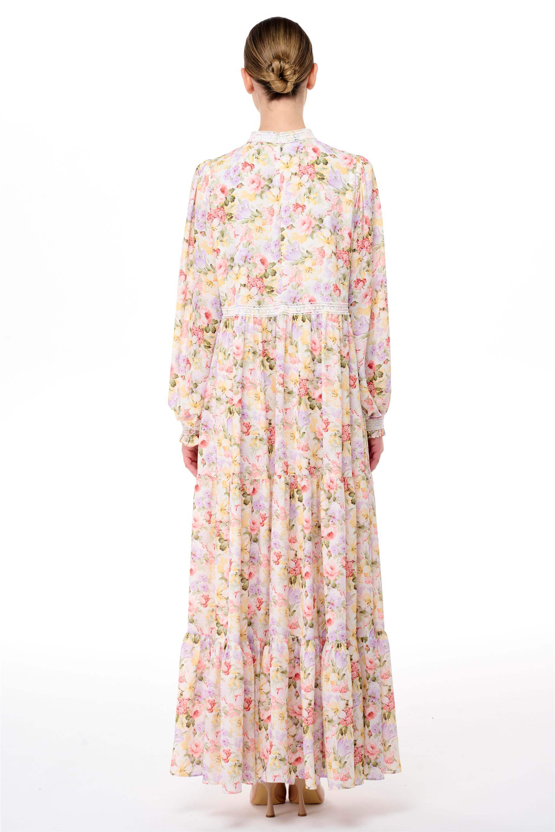 Miha-Şeri̇t Dantel Detaylı Büzgülü Elbi̇se-Elbise-11-Milagron.com