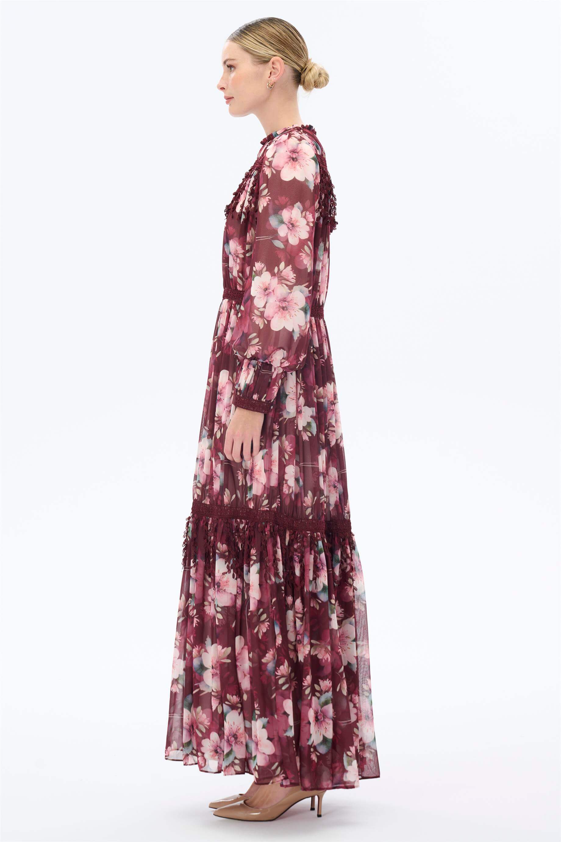 Miha-Şeri̇t Dantelli̇ Şi̇fon Elbi̇se-Elbise-2-Milagron.com