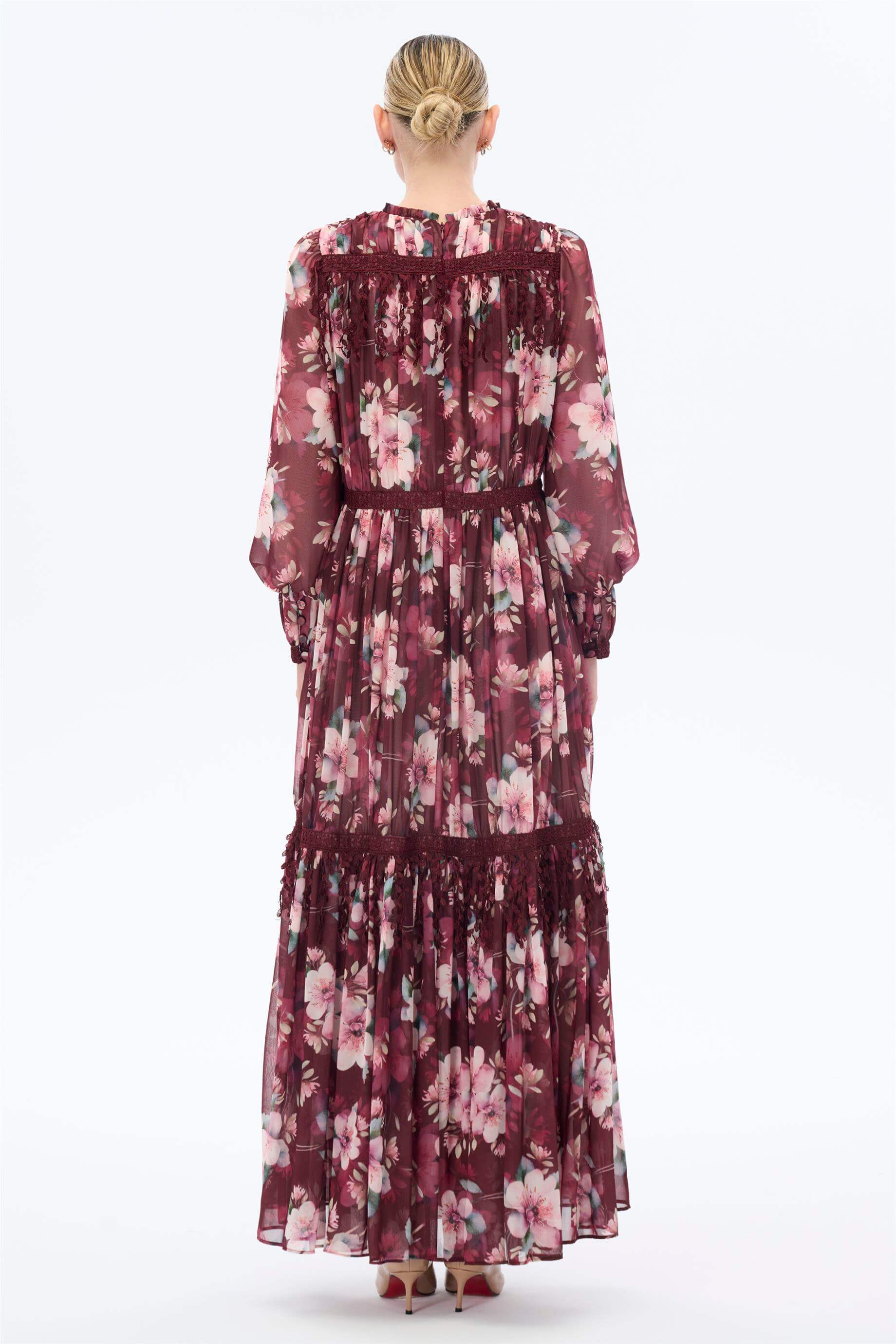 Miha-Şeri̇t Dantelli̇ Şi̇fon Elbi̇se-Elbise-3-Milagron.com