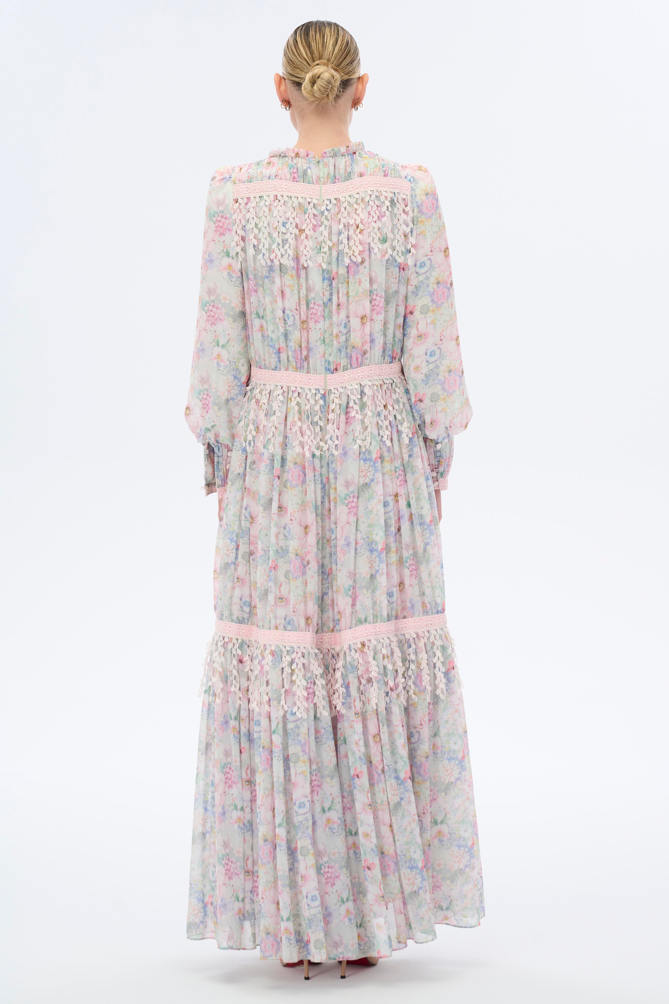 Miha-Şeri̇t Dantelli̇ Şi̇fon Elbi̇se-Elbise-4-Milagron.com