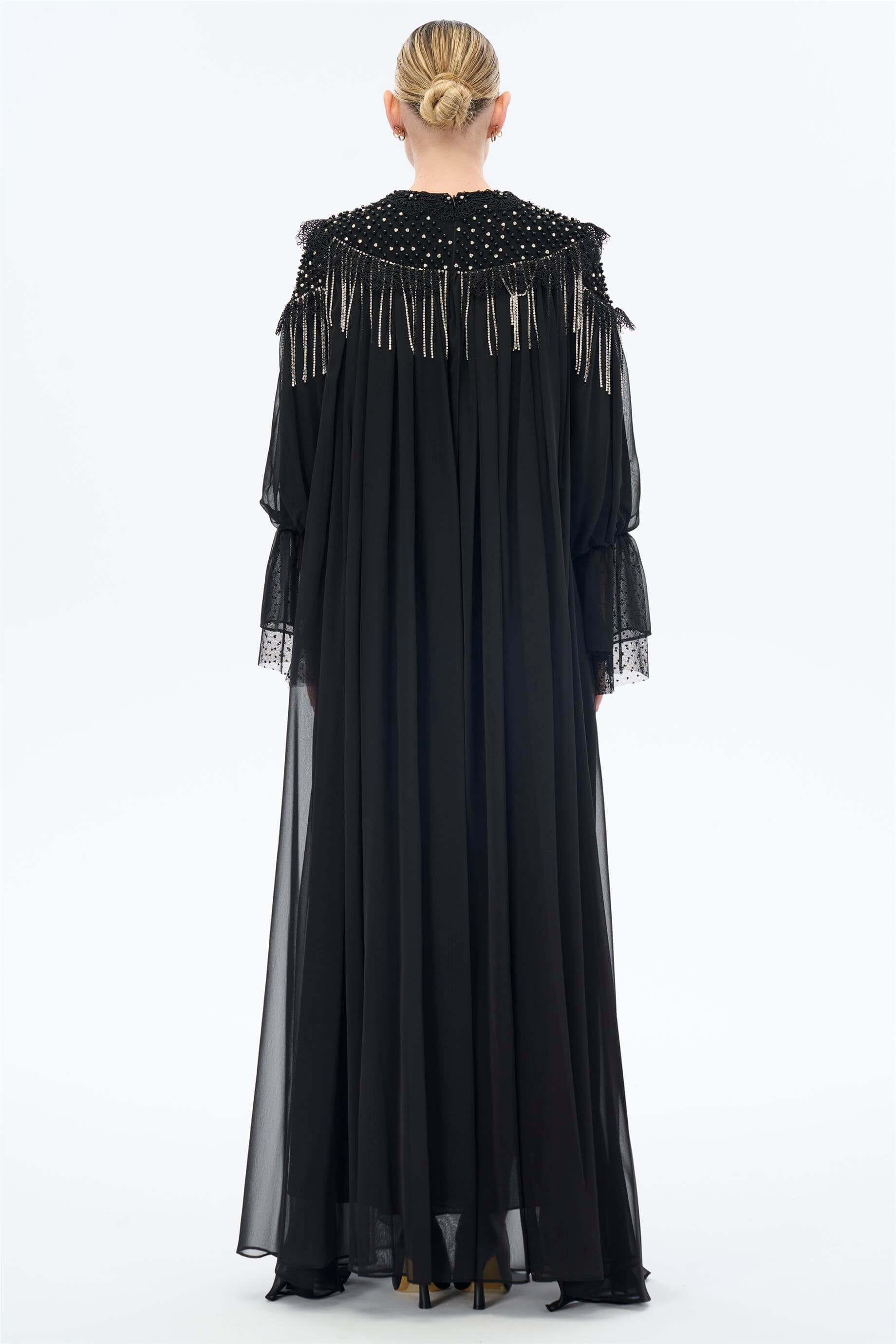 Miha-Taş Ve Dantel İşlemeli̇ Uzun Elbi̇se-Elbise-7-Milagron.com