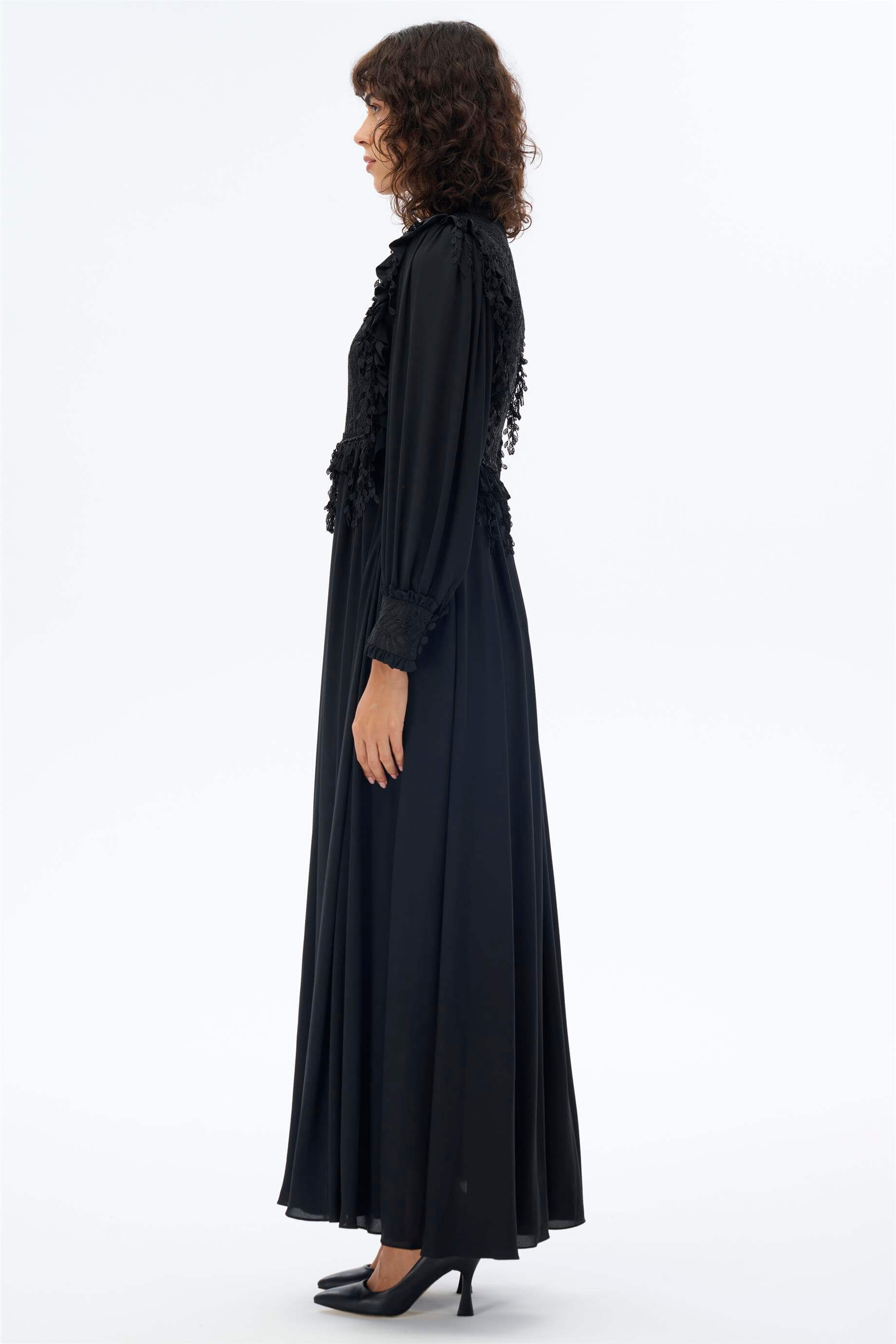 Miha-Yaprak Detaylı Romanti̇k Elbi̇se-Elbise-11-Milagron.com