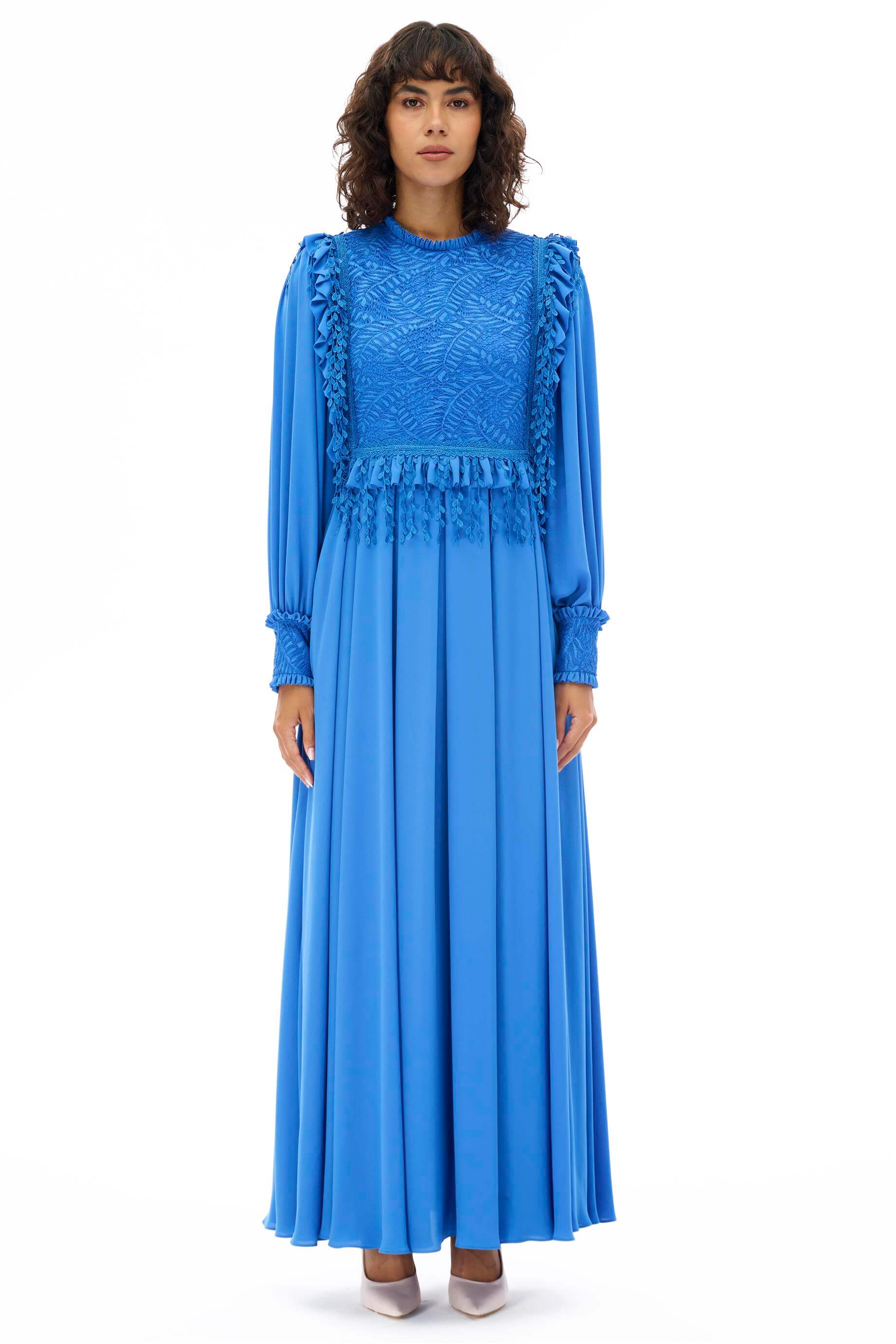 Miha-Yaprak Detaylı Romanti̇k Elbi̇se-Elbise-5-Milagron.com