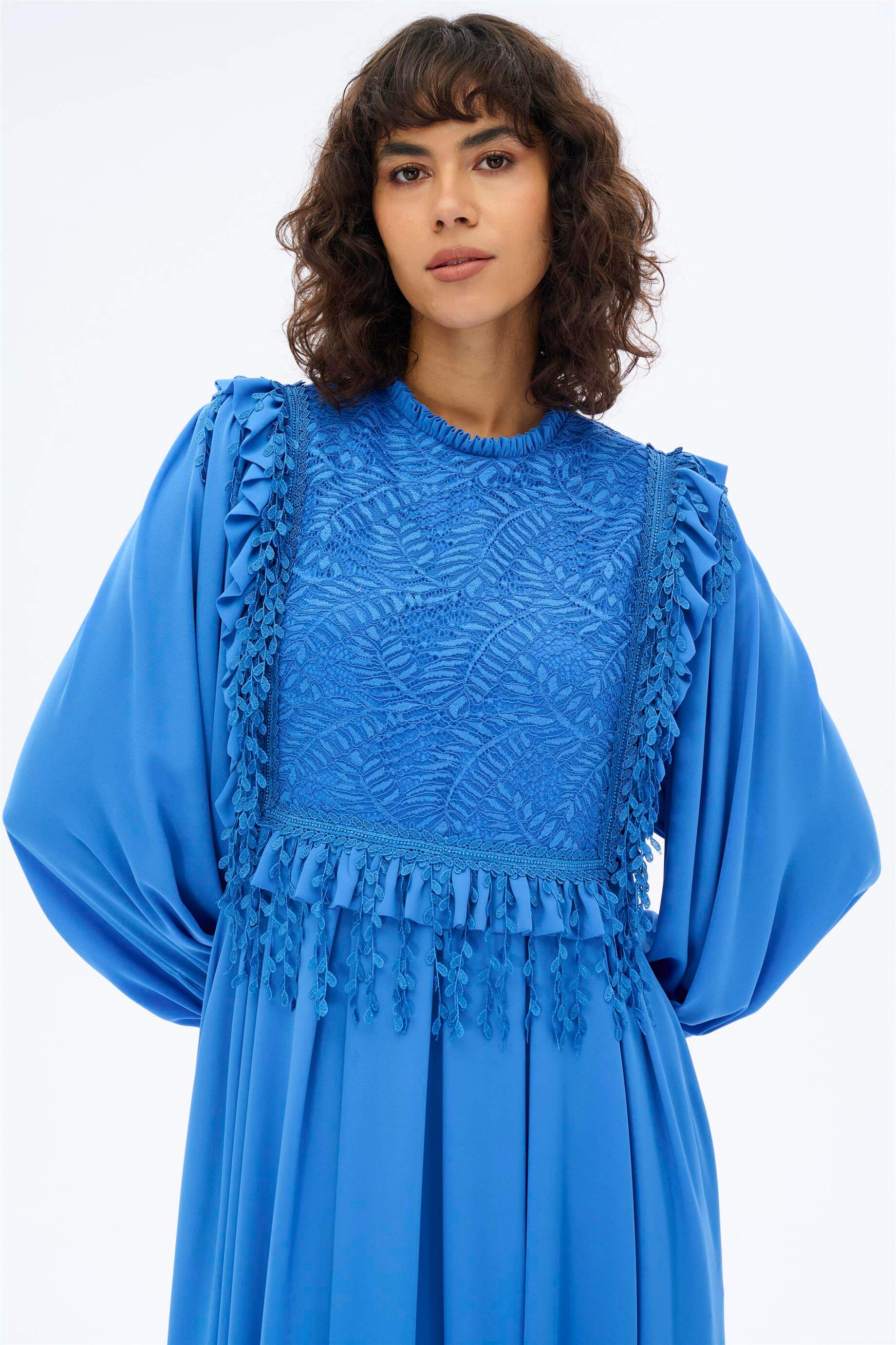 Miha-Yaprak Detaylı Romanti̇k Elbi̇se-Elbise-9-Milagron.com